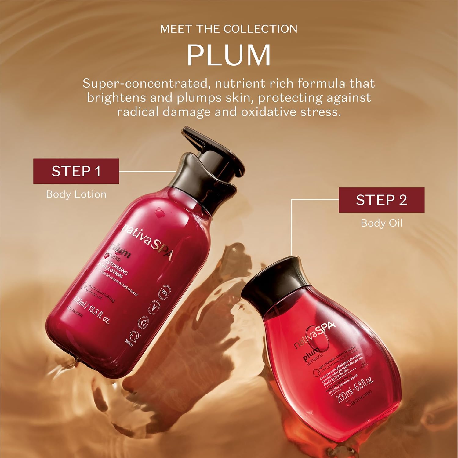 Nativa SPA by O Boticario Plum Body Oil, Enriched with Purified Quinoa Drops to Boost Hydration, 6.8 Ounce | Hydrating Body Oil for Dry Skin & Revitalizing, Vegan & Cruelty-Free Skincare - Image 7