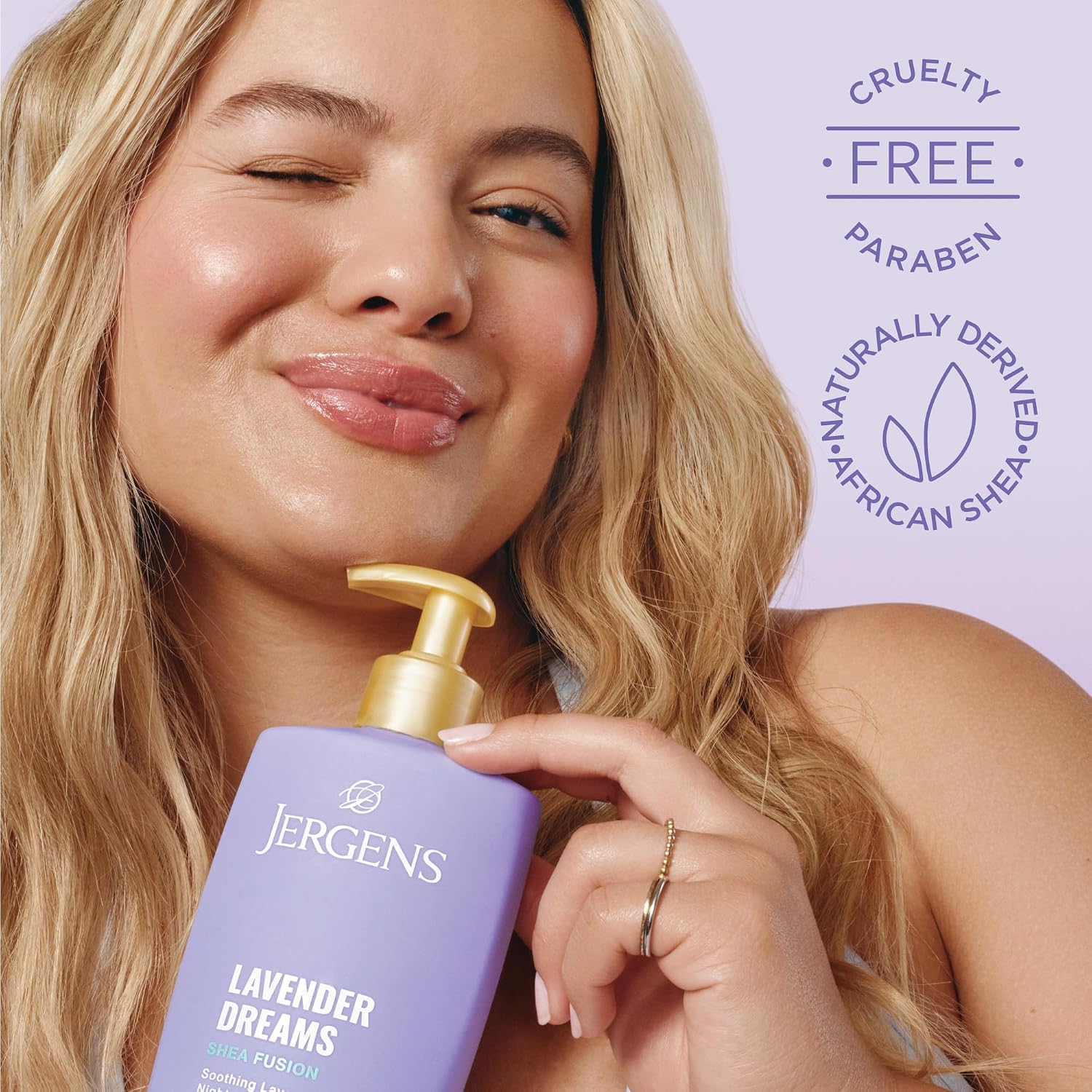 Jergens Shea Fusion Lavender Dreams Body Lotion, Shea Butter, 14 fl oz | Moisturizer for Dry Skin, Scented Body Lotion, Vitamin E, Shea Butter Lotion, Lavender Scent, Daily Hydration - Image 3