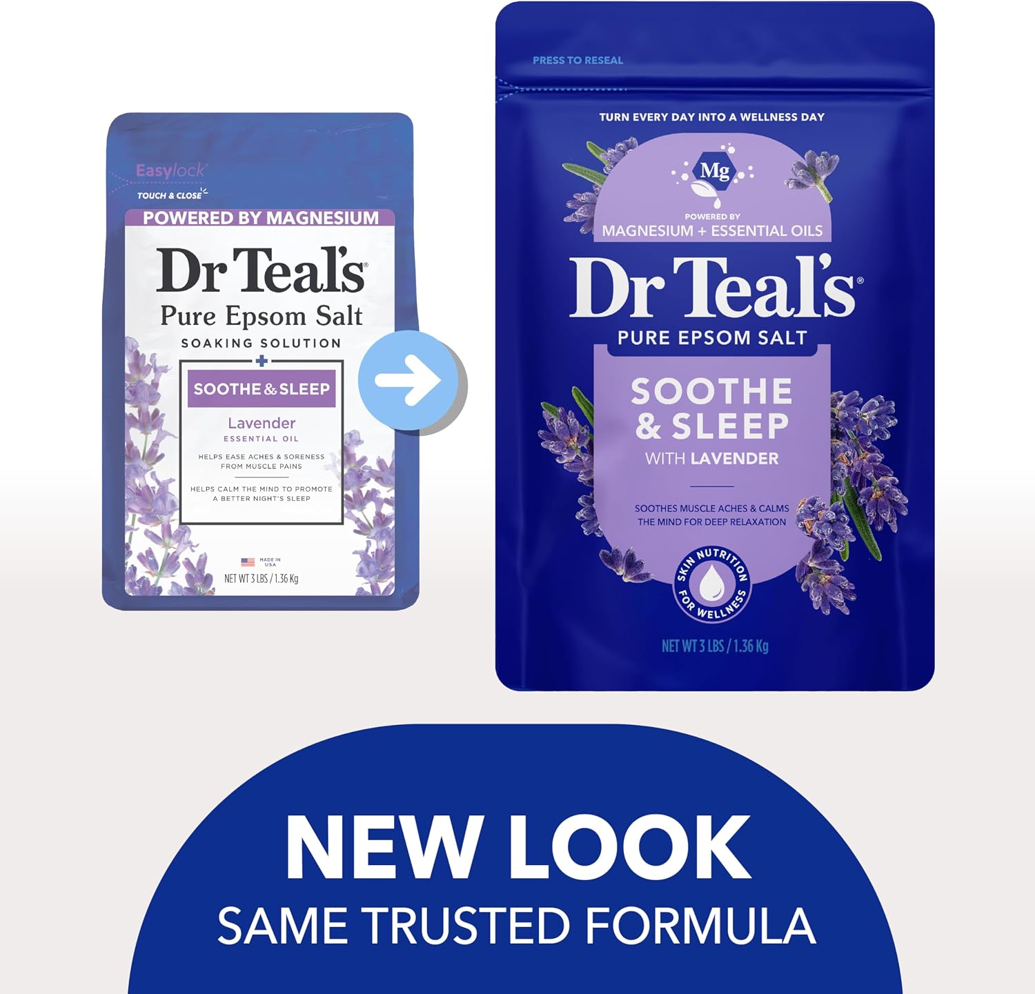 Dr Teal's Epsom Salt Soaking Solution, Soothe & Sleep, Lavender, 3lbs - Image 3