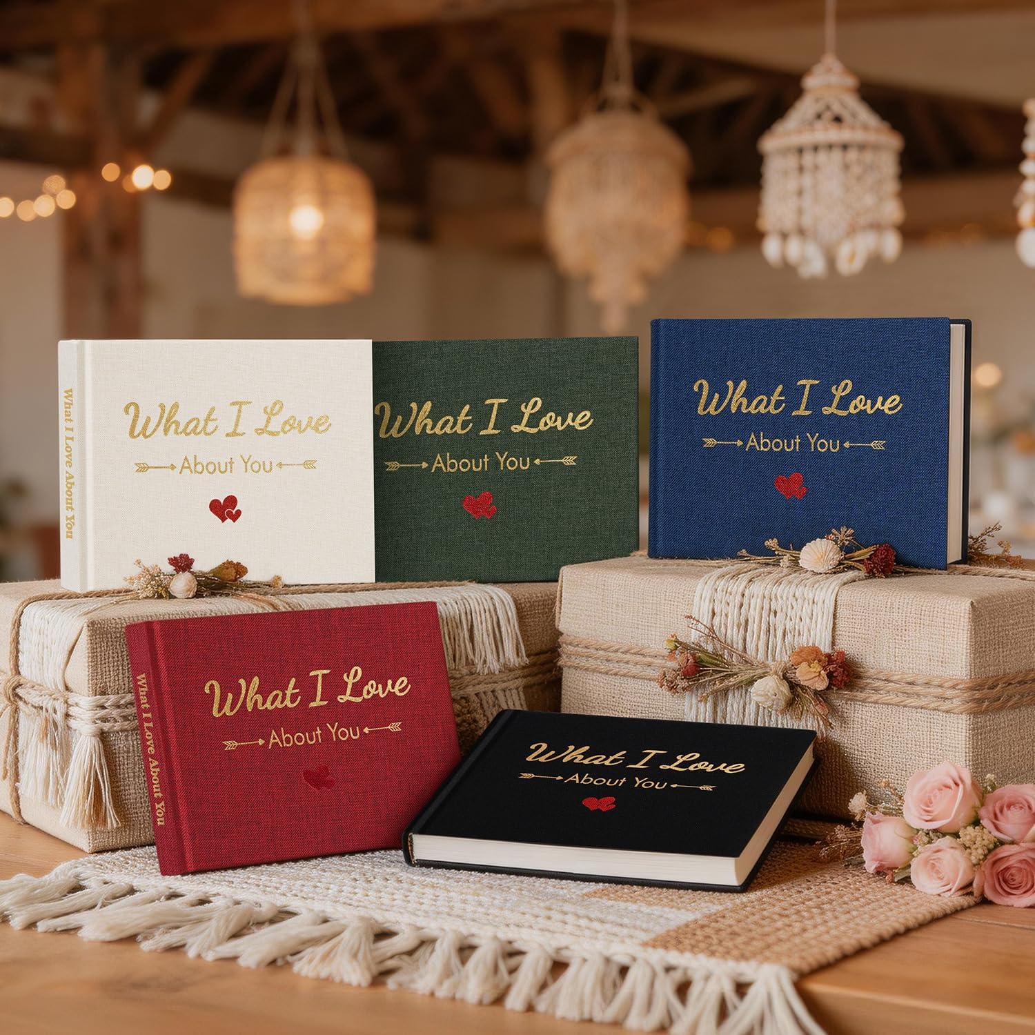 Artmag What I Love About You Fabric Journal for Couples Sentimental Gifts for Boyfriend, Husband, Birthday, Valentines Gifts (Beige) - Image 5