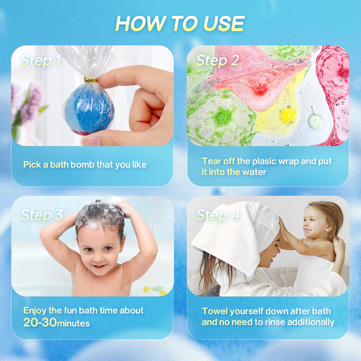 Bath Bombs for Kids with Surprise Toy Inside, 42 Pack Kids Bath Bombs Gift Set with 34 Glow-in-The-Dark Toy & 8 Sea Animal Toy Inside, Organic Bubble Fizzy for Boys and Girls. - Image 6