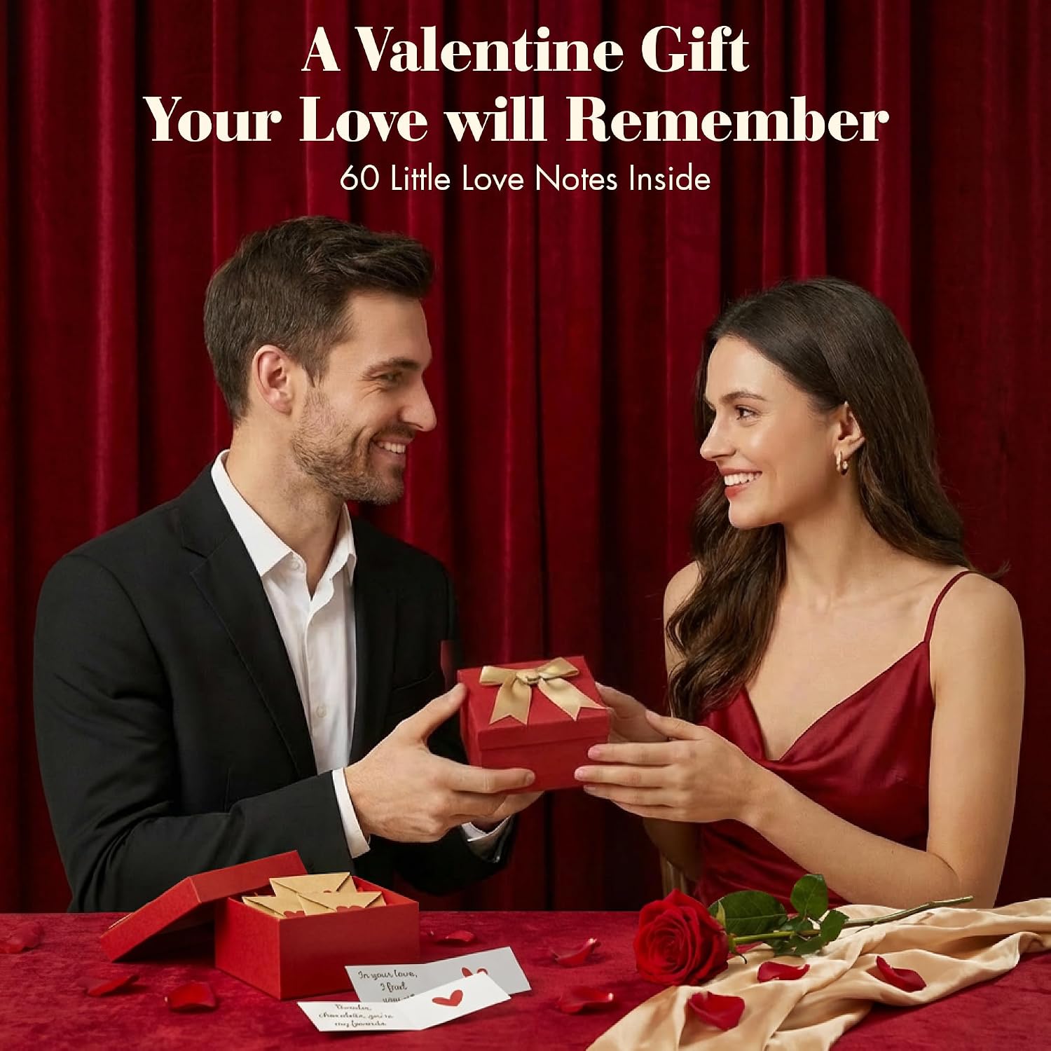 STOFINITY 60 Mini Love Notes with Envelopes, I Love You Gifts for Him, Her | 45 pre written notes, 15 small blank cards, 60 tinny envelopes - Image 3