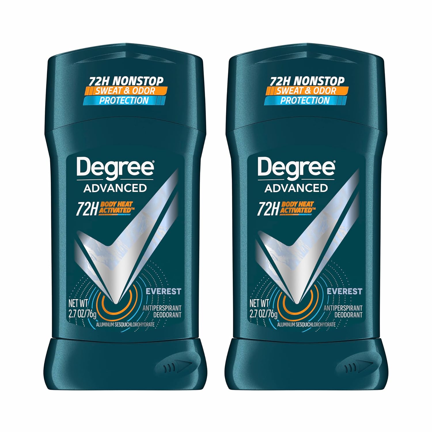 Degree Advanced Antiperspirant Deodorant Everest 2.6 oz 2 Count | 72-Hour Sweat and Odor Protection For Men With Body Heat Activated® Technology