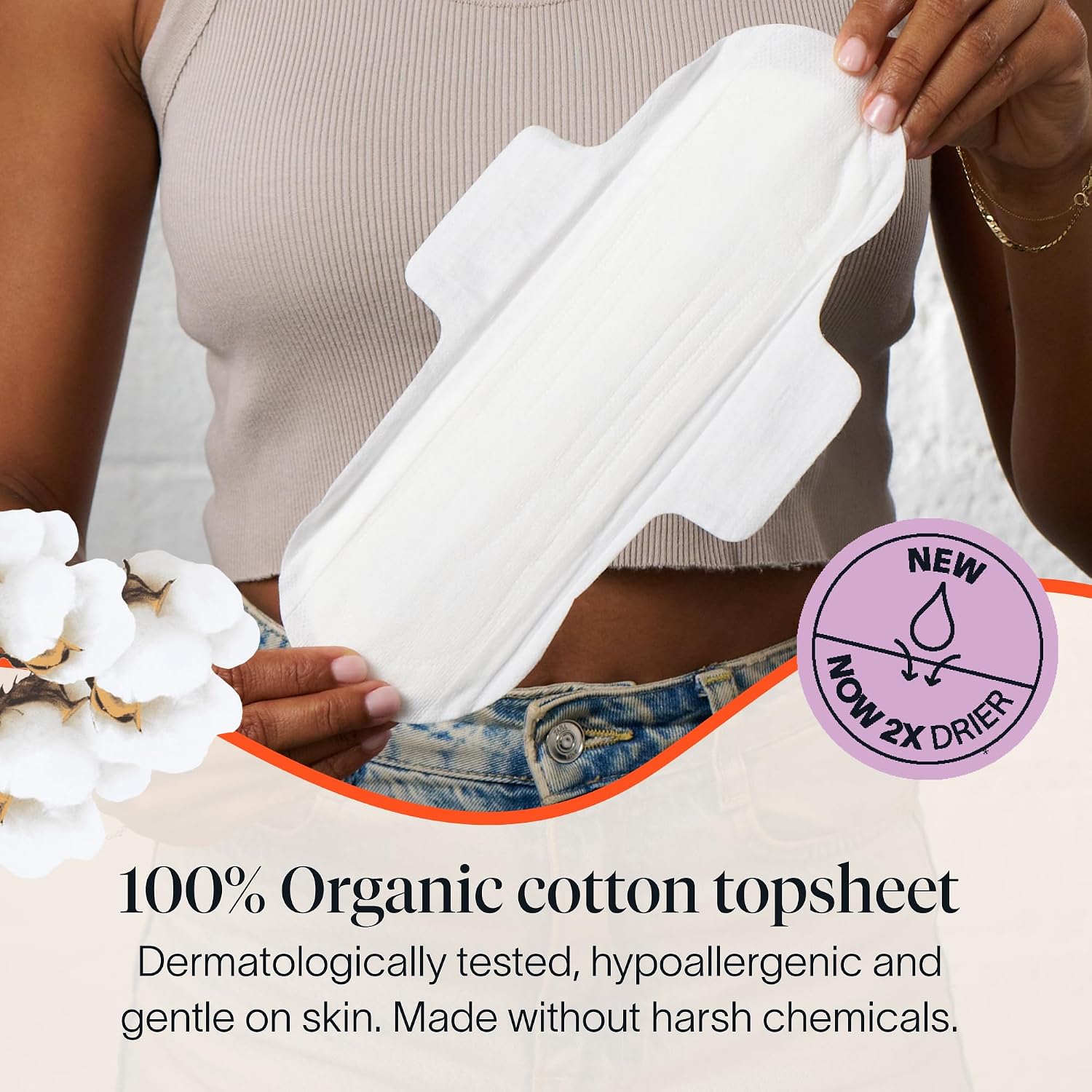 Cora 100% Organic Cotton Topsheet Pads (36 Super Pads) - Image 2