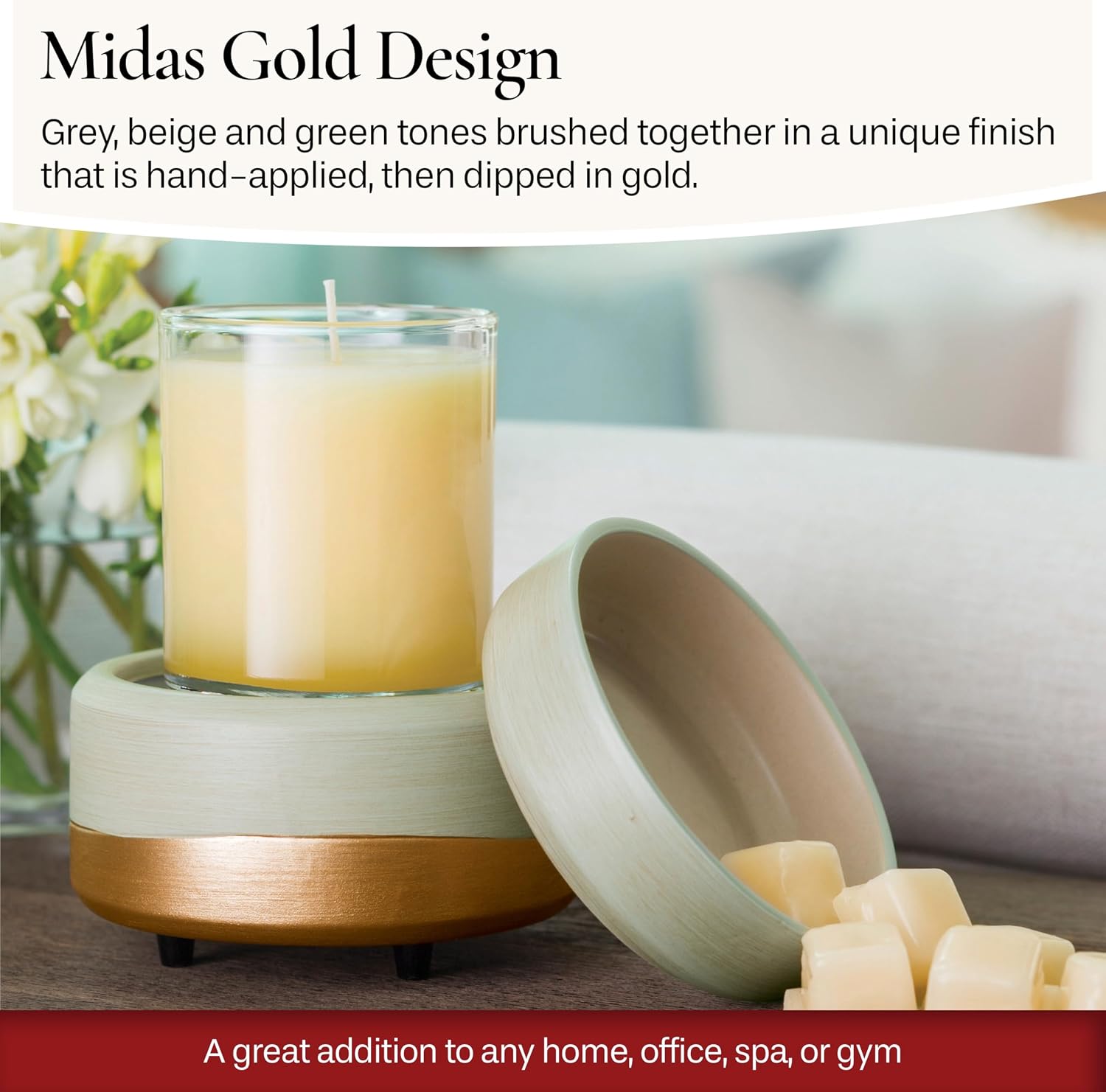 Candle Warmers ETC 2-in-1 Candle and Fragrance Warmer for Warming Scented Candles or Wax Melts and Tarts with to Freshen Room, Midas - Image 7