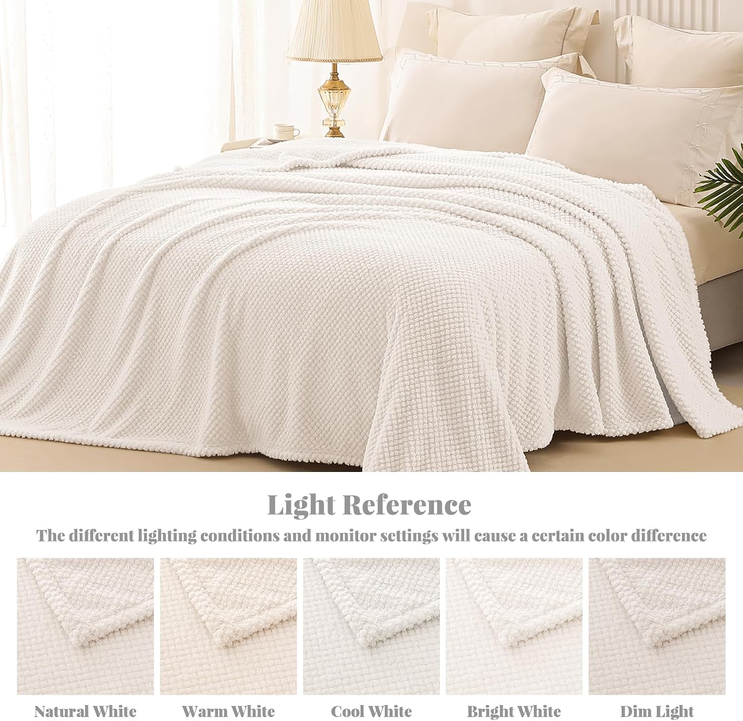 Whale Flotilla Soft Fleece Queen Size Bed Blanket, Ivory | 90x90 Inch, Suitable for Bed, Fluffy Fuzzy Jacquard Blankets for All Season, Lightweight and Cozy - Image 8