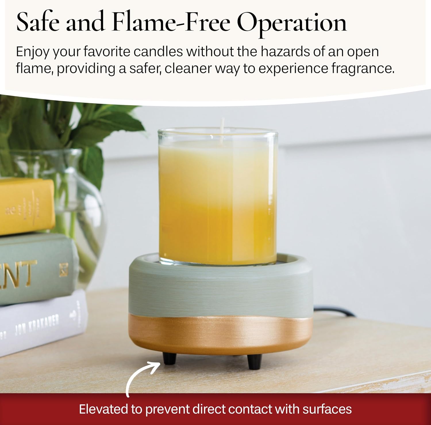 Candle Warmers ETC 2-in-1 Candle and Fragrance Warmer for Warming Scented Candles or Wax Melts and Tarts with to Freshen Room, Midas - Image 3