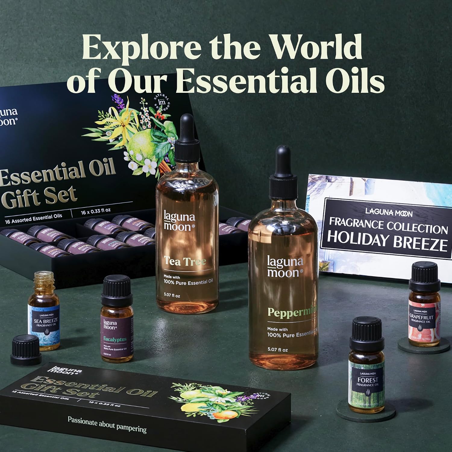 Lagunamoon Essential Oils Aromatherapy Set - 6 Oils for Diffusers, Home Care, Candle Making Scents, Fragrance, Humidifiers, Gifts - Peppermint, Tea Tree, Lavender, Eucalyptus, Orange (10mL) - Image 9