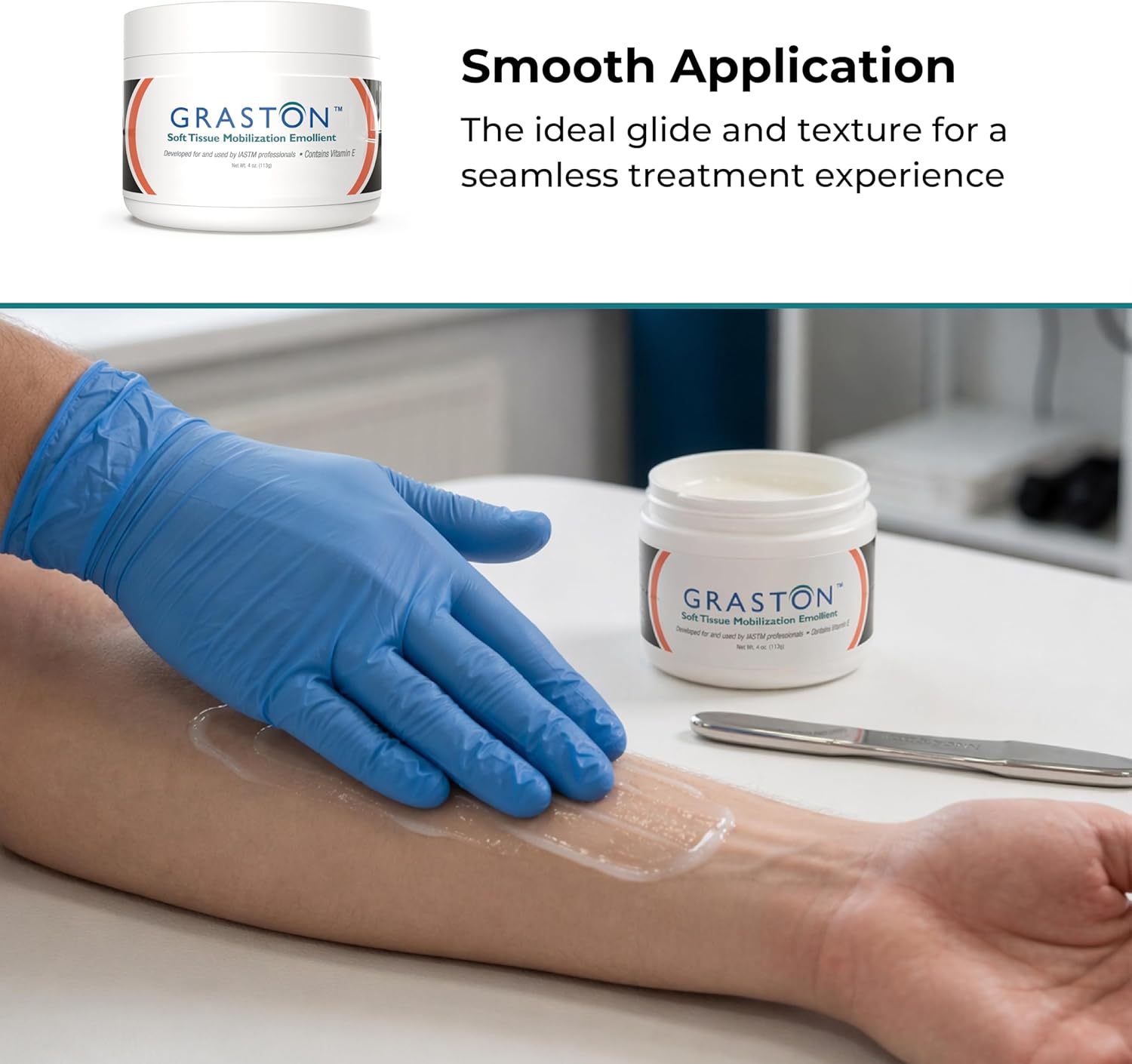 Graston Technique Vitamin E Cream, 4oz IASTM Massage Lotion, 1-Pack | Vitamin E emollient for physical therapy, massage recovery, and soft tissue mobilization - Image 2