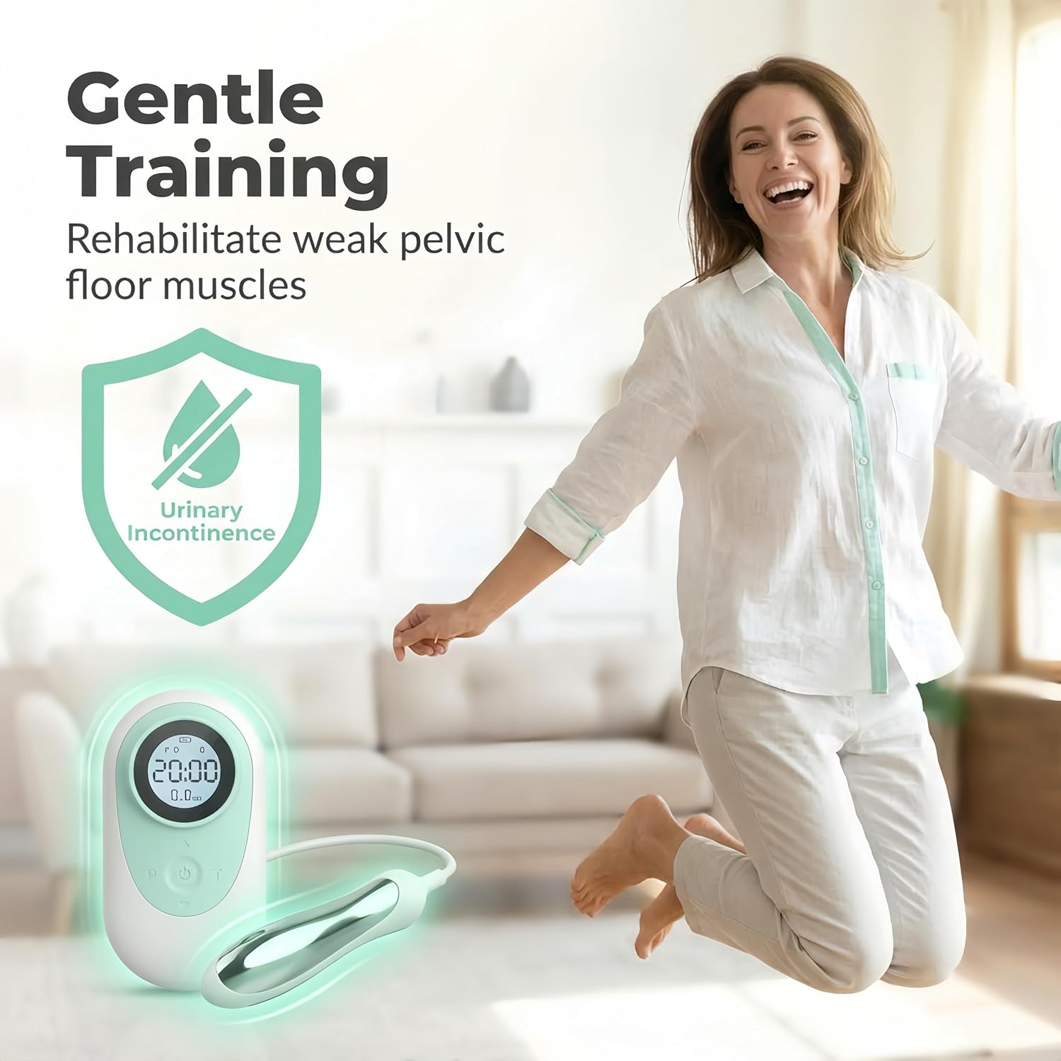 Incontinence Treatment Device, Pelvic Floor Exercise Devices for Incontinence Stimulator&Bladder Control, Pelvic Floor Trainer for Postpartum Recovery and Pelvic Floor Stimulator for Women - Image 2