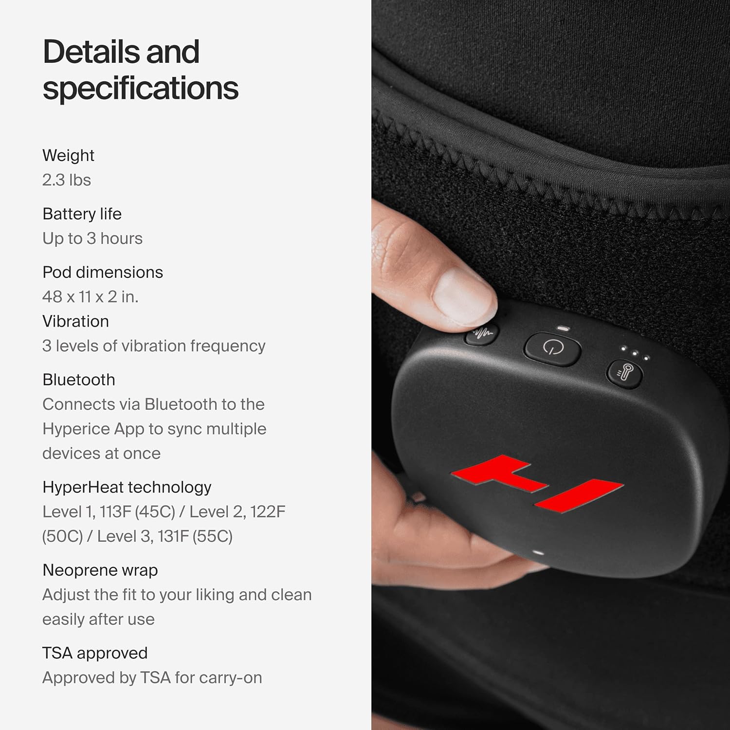 Hyperice Venom 2 Back Heated Vibration Massage Therapy Wrap Pain Relief | Relieve Pain | Soreness | Tightness | Increase Blood Flow |Three Precise Settings and Patterns | Up to 3 Hour Battery Life - Image 5