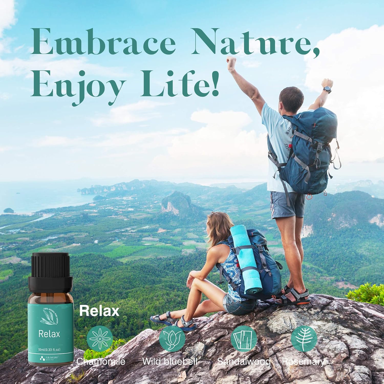 ASAKUKI Essential Oils, Well-Being Diffuser Oils Gift Set, 6x10ml | Includes Calm Mind, Sweet Dreams, Happy, Relax, Air Freshening, Immunity, Essential Oil Set For Diffusers for Home - Image 5