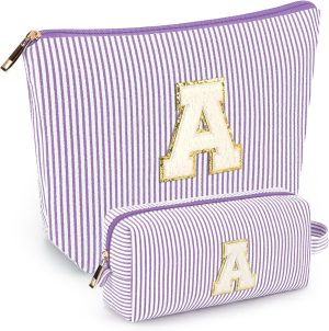 2 PCS Initial Makeup Bags for Women...