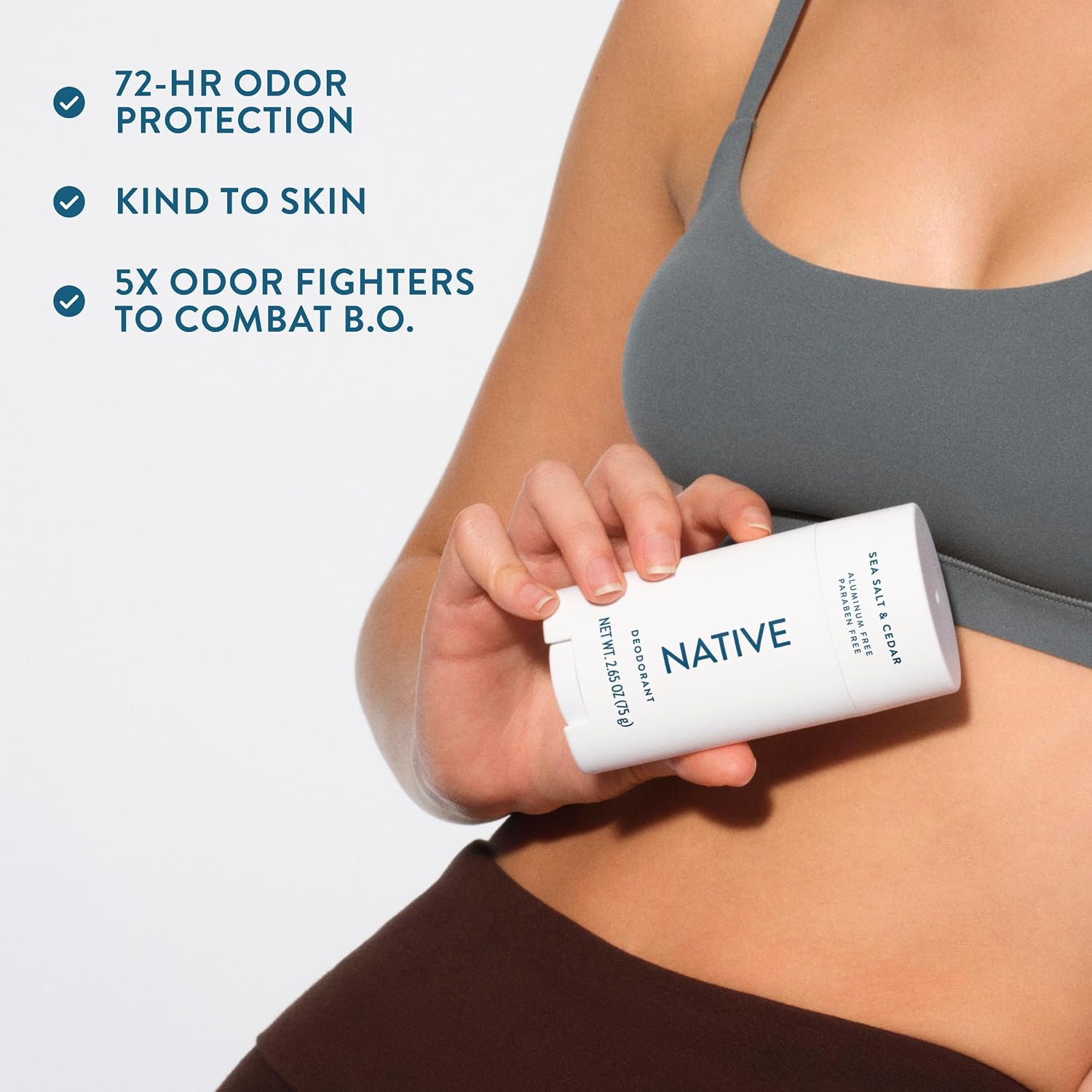 Native Deodorant Contains Naturally Derived Ingredients, 72 Hour Odor Control, Deodorant for Women and Men, Aluminum Free, Sea Salt & Cedar 2.65oz - Image 7