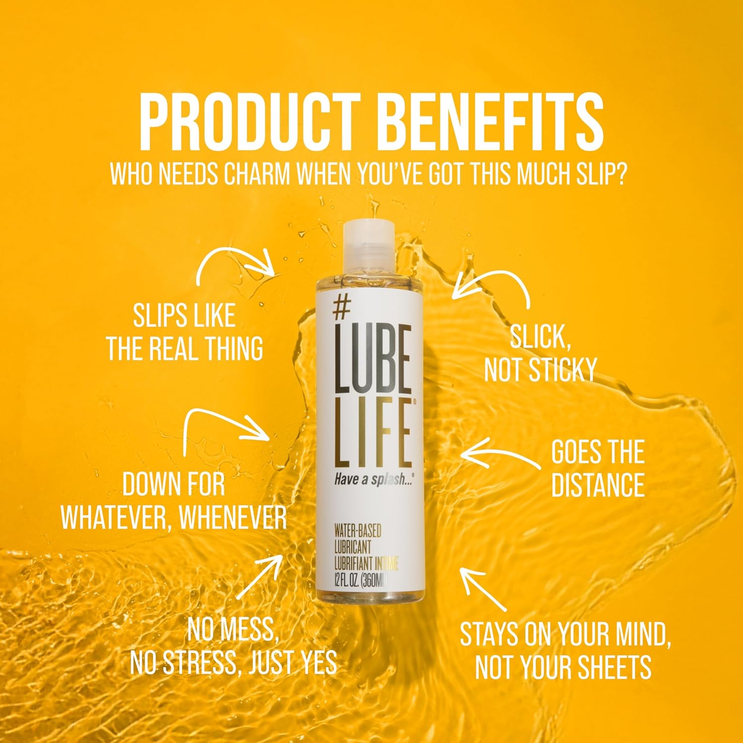 LUBELIFE Water-Based Lube – Personal Lubricant for Men, Women & Couples, Travel Size, Non-Staining, Easy Clean-Up, Toy-Safe, 12 Fl Oz | Water Based Lube for privacy, toy and condom compatible, non-staining, long-lasting smooth feel, fragrance free - Image 5