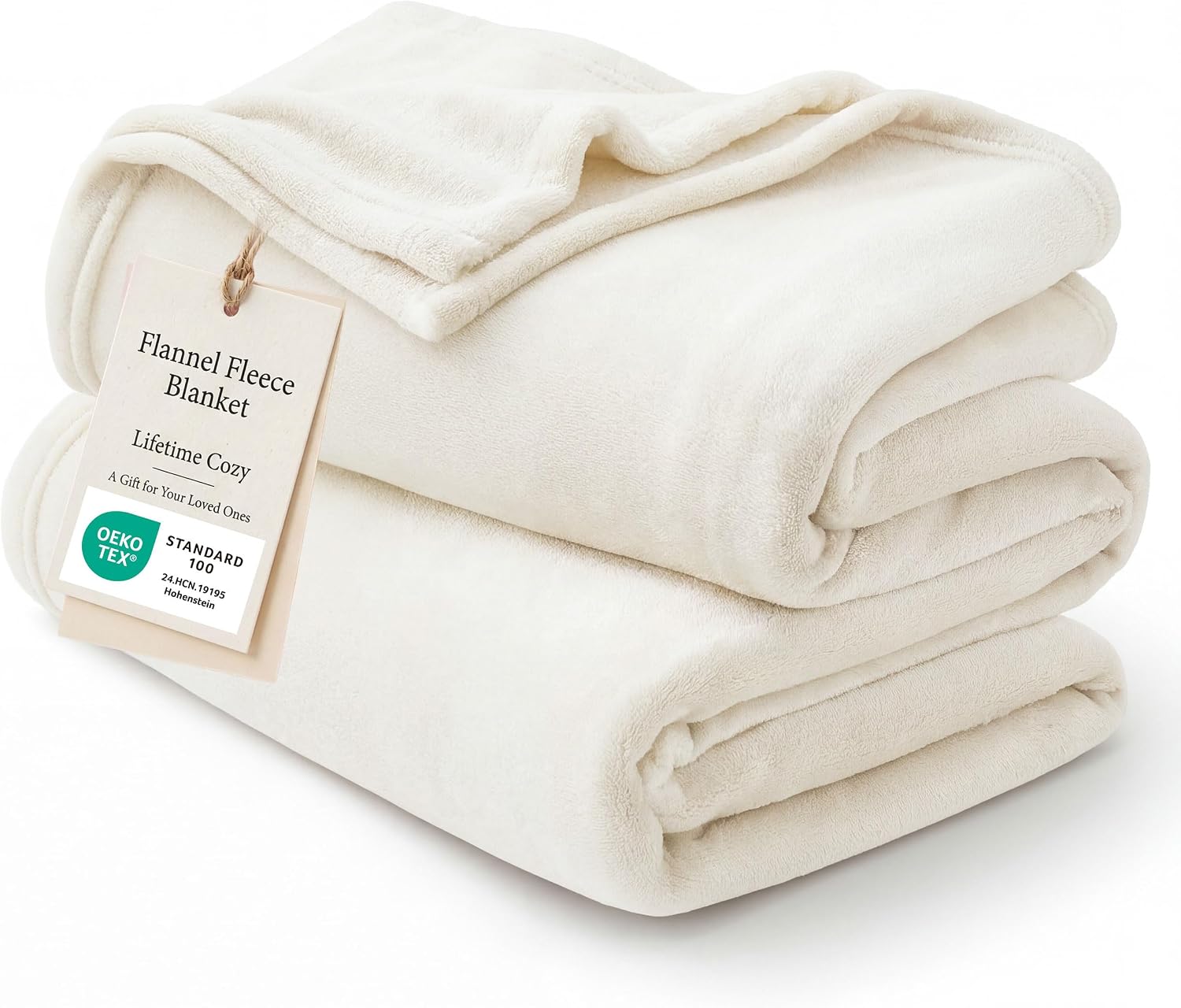 Bedsure GentleSoft Fleece Blankets Queen Size Cream - Birthday Gifts for Women Bed Blanket Soft Lightweight Plush Fuzzy Cozy Luxury Microfiber, Home Room Decor Gifts, 90x90 inches