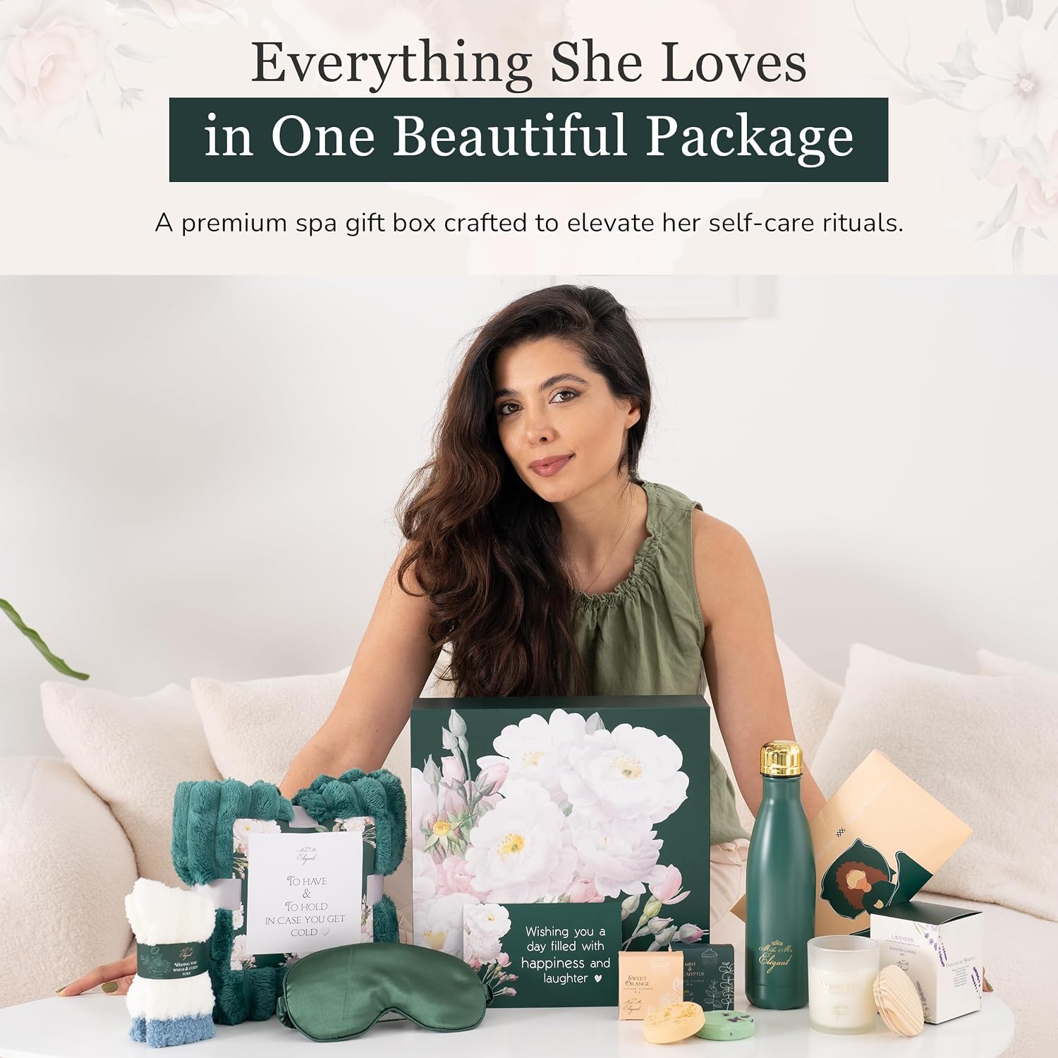 Make Me Elegant Spa Gift Basket for Women – Self-Care Birthday Gift Set | Luxury spa self-care gift basket for women. Bath and body set for birthdays, Mother's Day or any occasion. Unique design. - Image 4