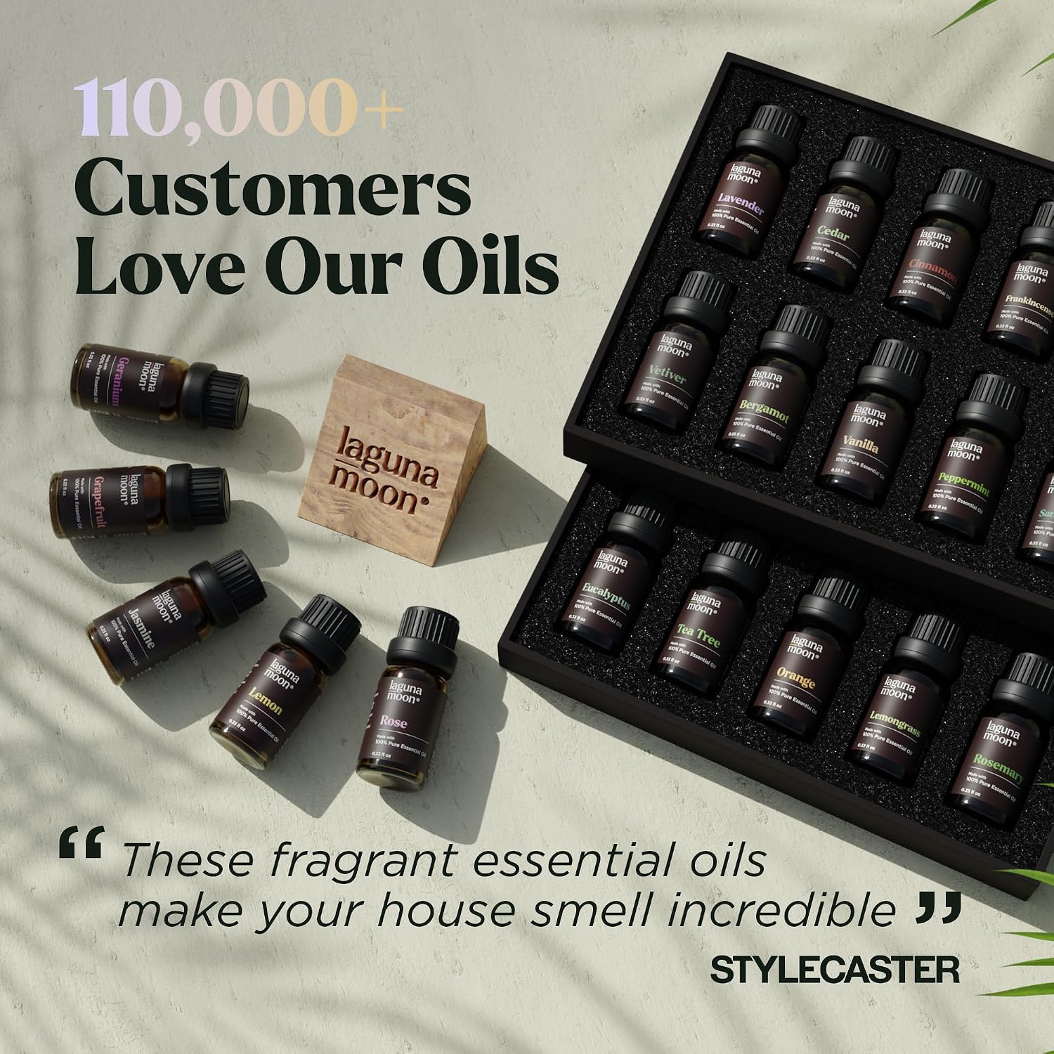 Lagunamoon Essential Oils Set, Top 20 Gift Set Oils for Diffusers, Humidifiers, Aromatherapy, Candle Making Scents, Cars & Home Products, Peppermint, Tea Tree, Lavender, Eucalyptus, Lemongrass (10mL) - Image 7
