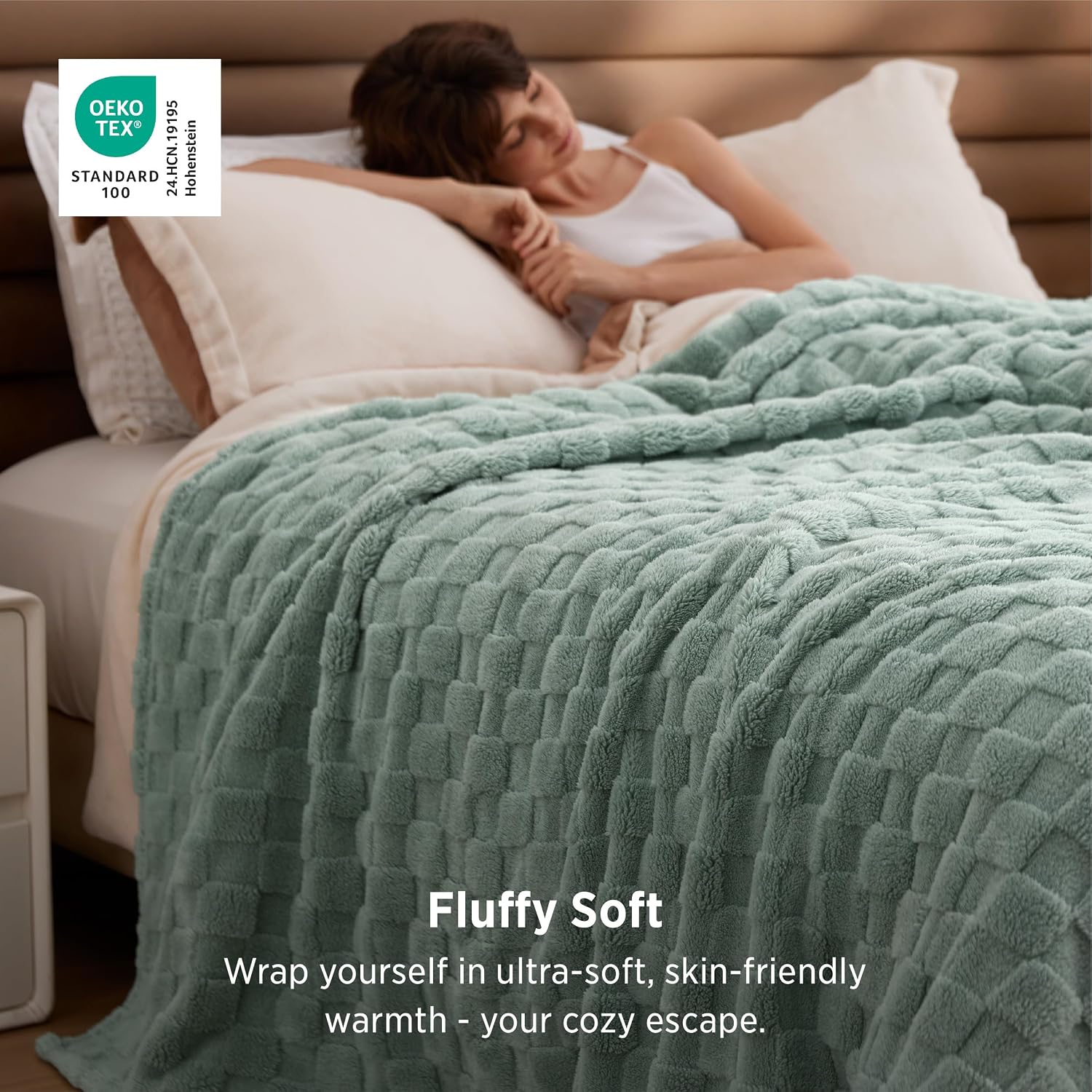 Bedsure GentleSoft King Size Blanket for Bed - Super Soft Cozy Blankets, Large Oversized King Fuzzy Fleece Spring Throw for Bedroom Decor, Sage Green,108x90 Inches - Image 2