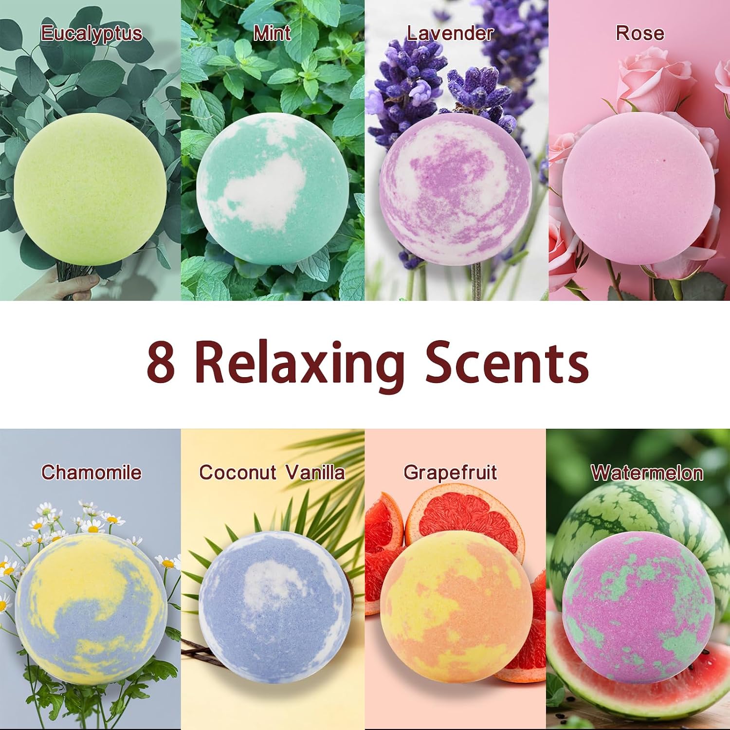 Bath Bomb Gift Set for Women, 8 Pcs Bath Bombs for Girls, Natural Bubble Bathbombs with Essential Oils, Self Care Gifts, Relaxation Spa Gift Basket,Birthday, Mothers Day Gifts for Mom, Wife, - Image 5