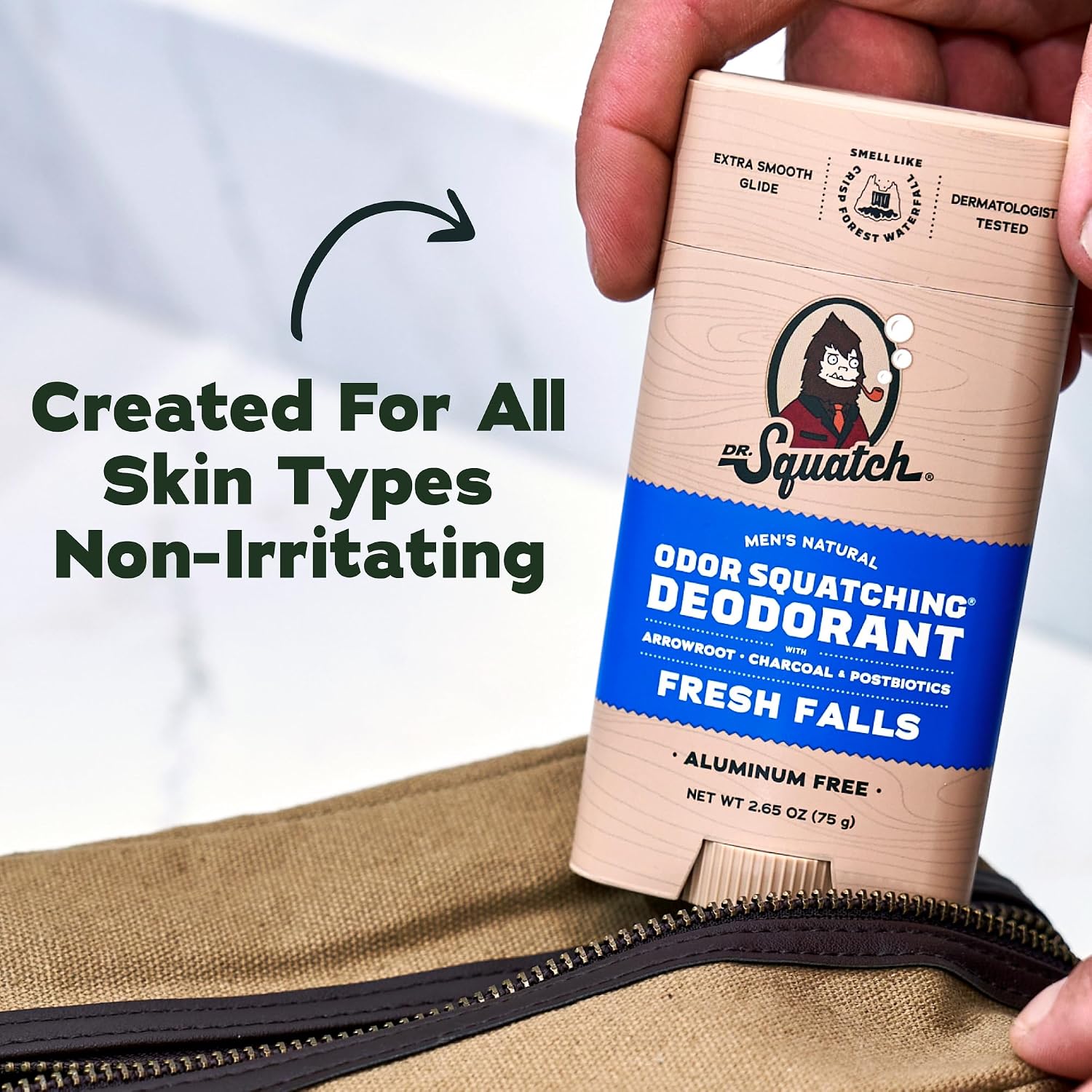 Dr. Squatch Natural Men’s Deodorant – Aluminum Free Natural Deodorant Men with Charcoal & Postbiotics for 72-Hour Odor Protection – Coconut Castaway + Fresh Falls, 2.65oz Stick (2-Pack) - Image 6