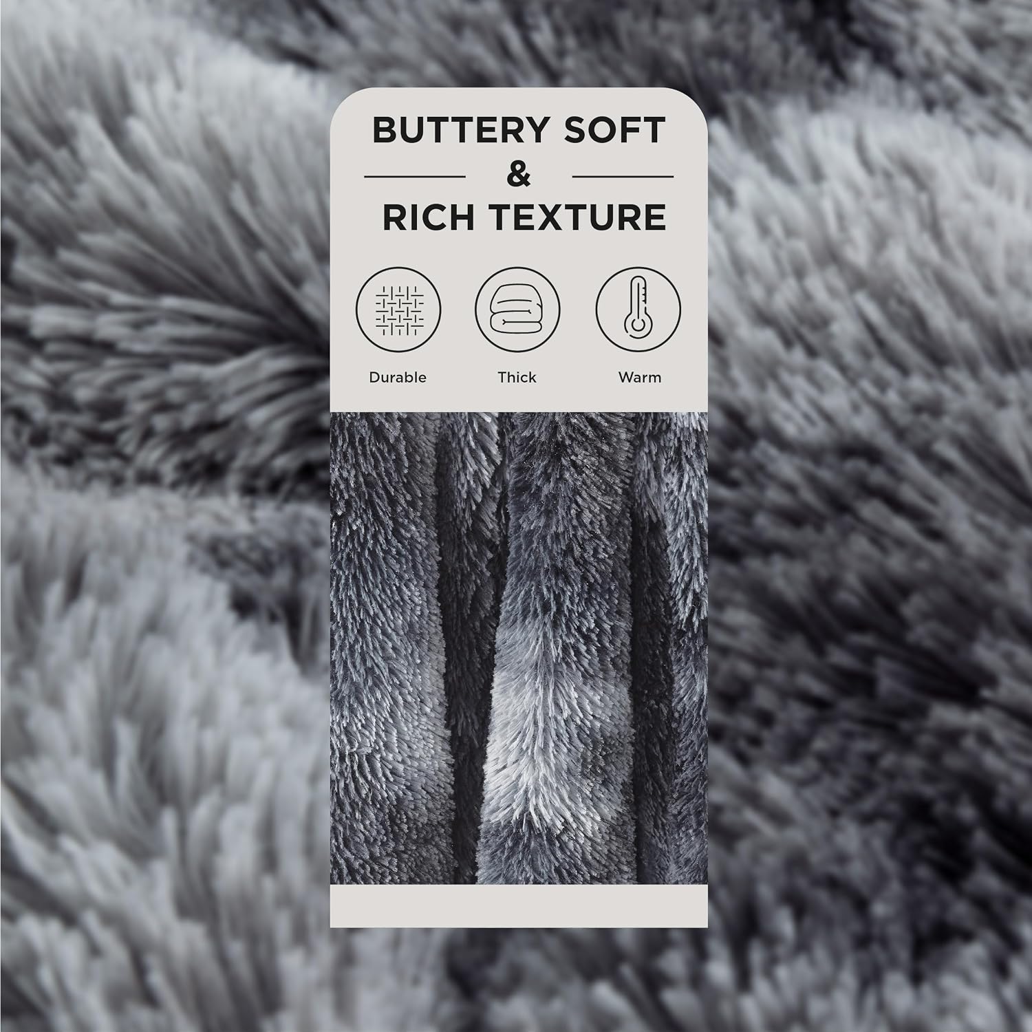 Bedsure Faux Fur Fluffy Sherpa Fleece Queen Bed Blanket Grey 90"x90" | Fuzzy Plush, Thick Warm, Fall, Comfort Cozy Soft Home Room Decor, Gift for Women Men, Bedroom Bed, Teen Girl Bedding - Image 2