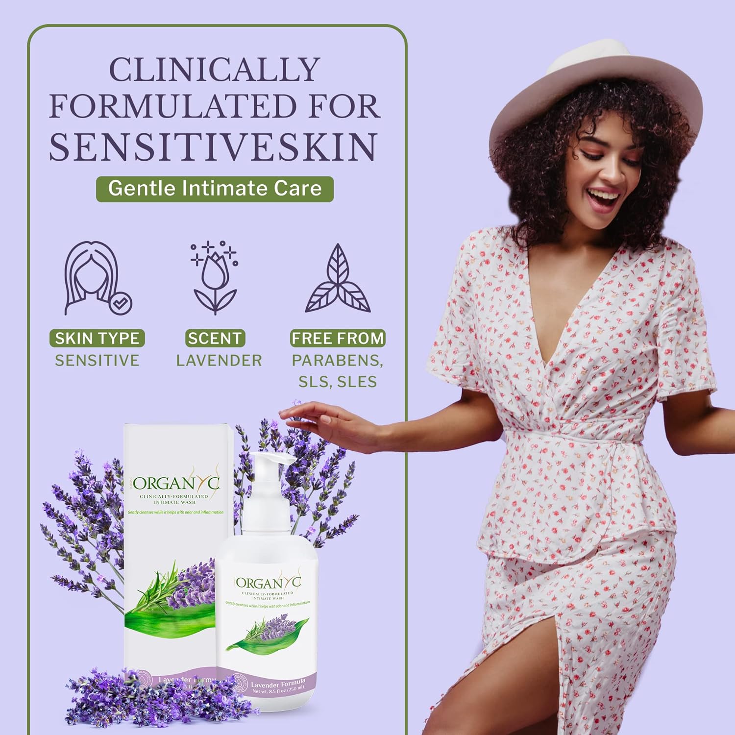 Organyc Feminine Intimate Wash for Sensitive Skin, 250 ml, pH-Balanced Cleanser with Organic Lavender & Botanical Extracts - Image 5