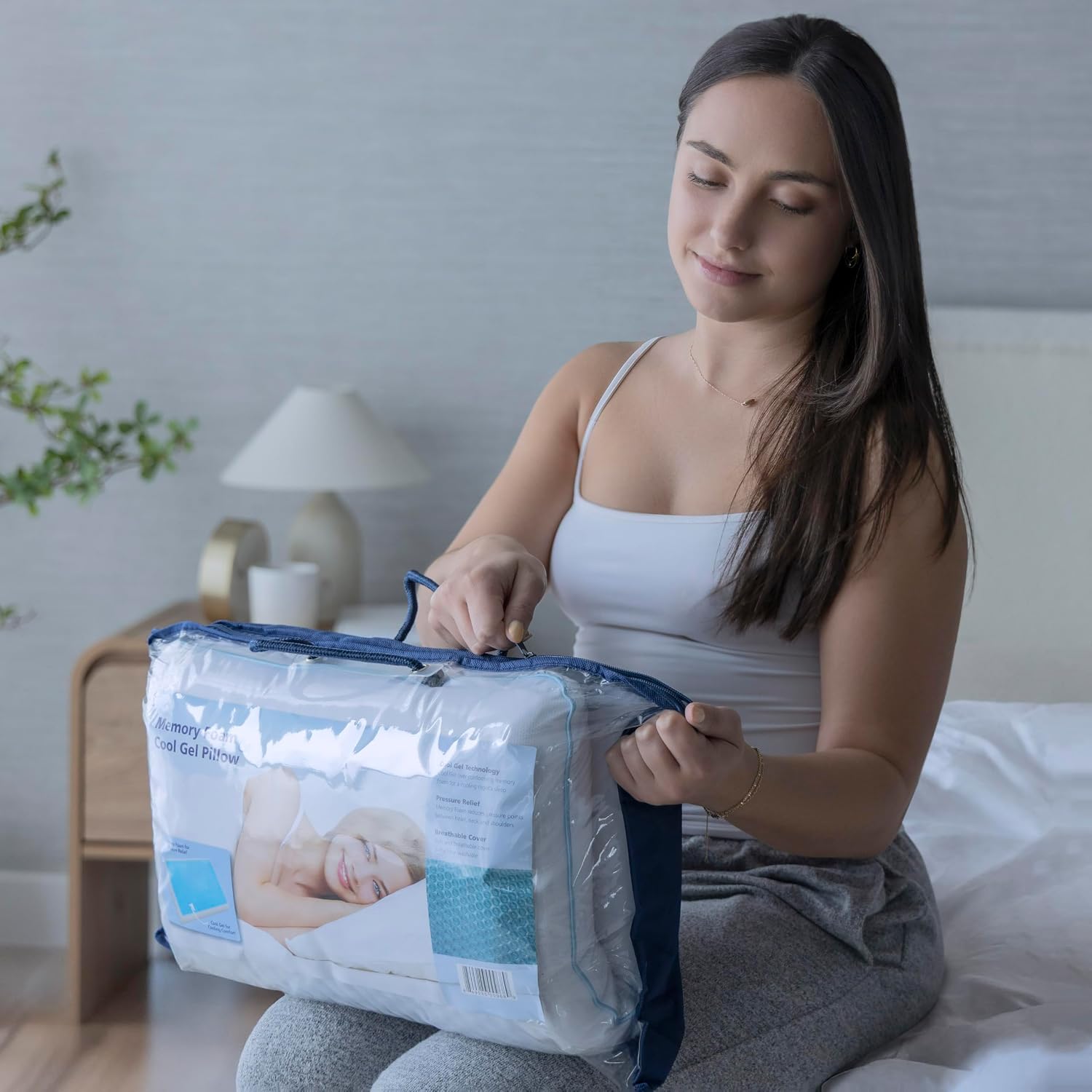 Cool Gel Cooling Pillow for Sleeping, Standard Size Cooling Memory Foam Pillow for Hot Sleepers, Reversible Ergonomic Design, Pressure Relief, Spine Alignment, Side, Back Contouring Support - Image 8