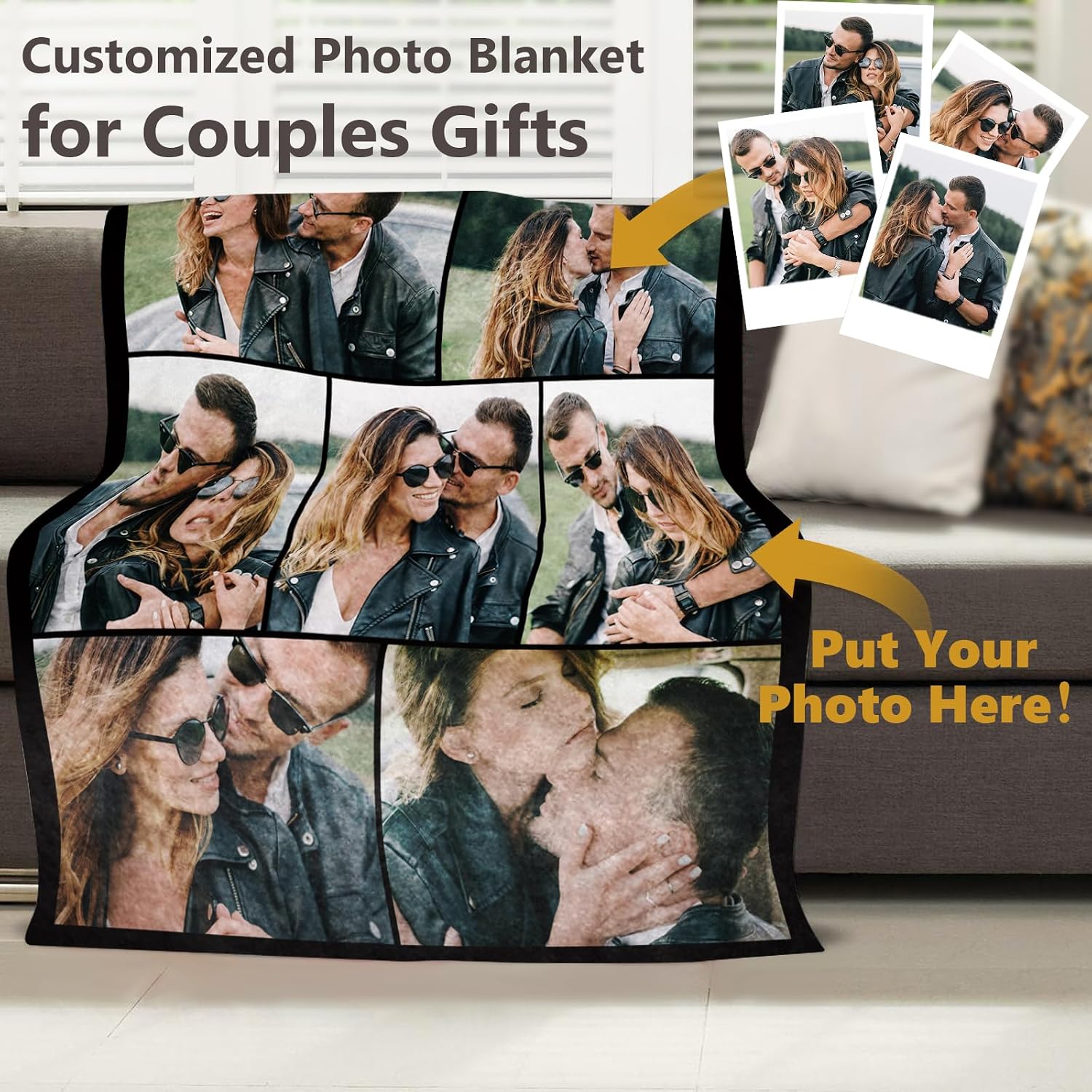 ICELIETE Custom Blanket with Picture Customized Fleece Photo Blanket for Couples Gifts Personalized Blankets and Throws Christmas Valentines Day Gifts for Boyfriend Girlfriend - Image 3