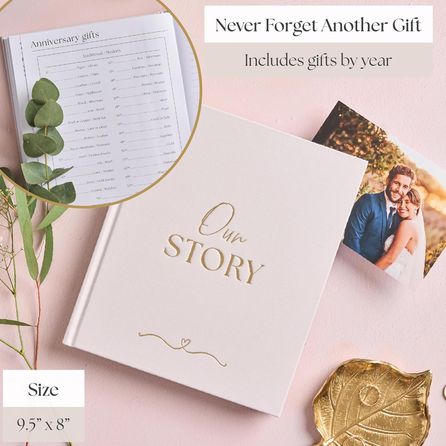 Couples Anniversary Journal – 1st to 75th Year Scrapbook & Keepsake Album | Paper Gift for Husband or Wife | Relationship Memory Book (Grey) - Image 8