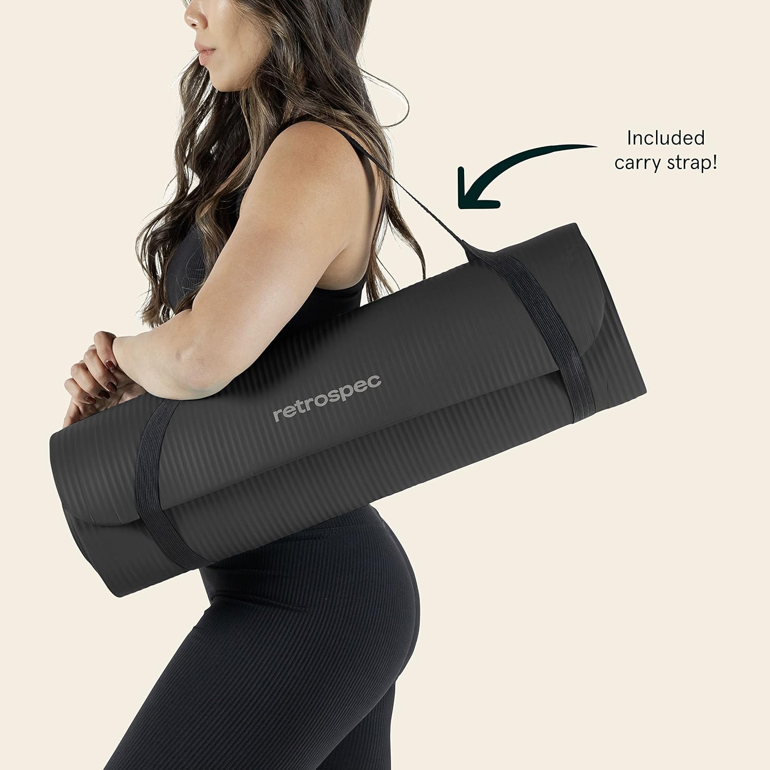 Retrospec Solana Yoga Mat 1" Thick w/Nylon Strap for Men & Women - Non Slip Exercise Mat for Home Yoga, Pilates, Stretching, Floor & Fitness Workouts - Image 7