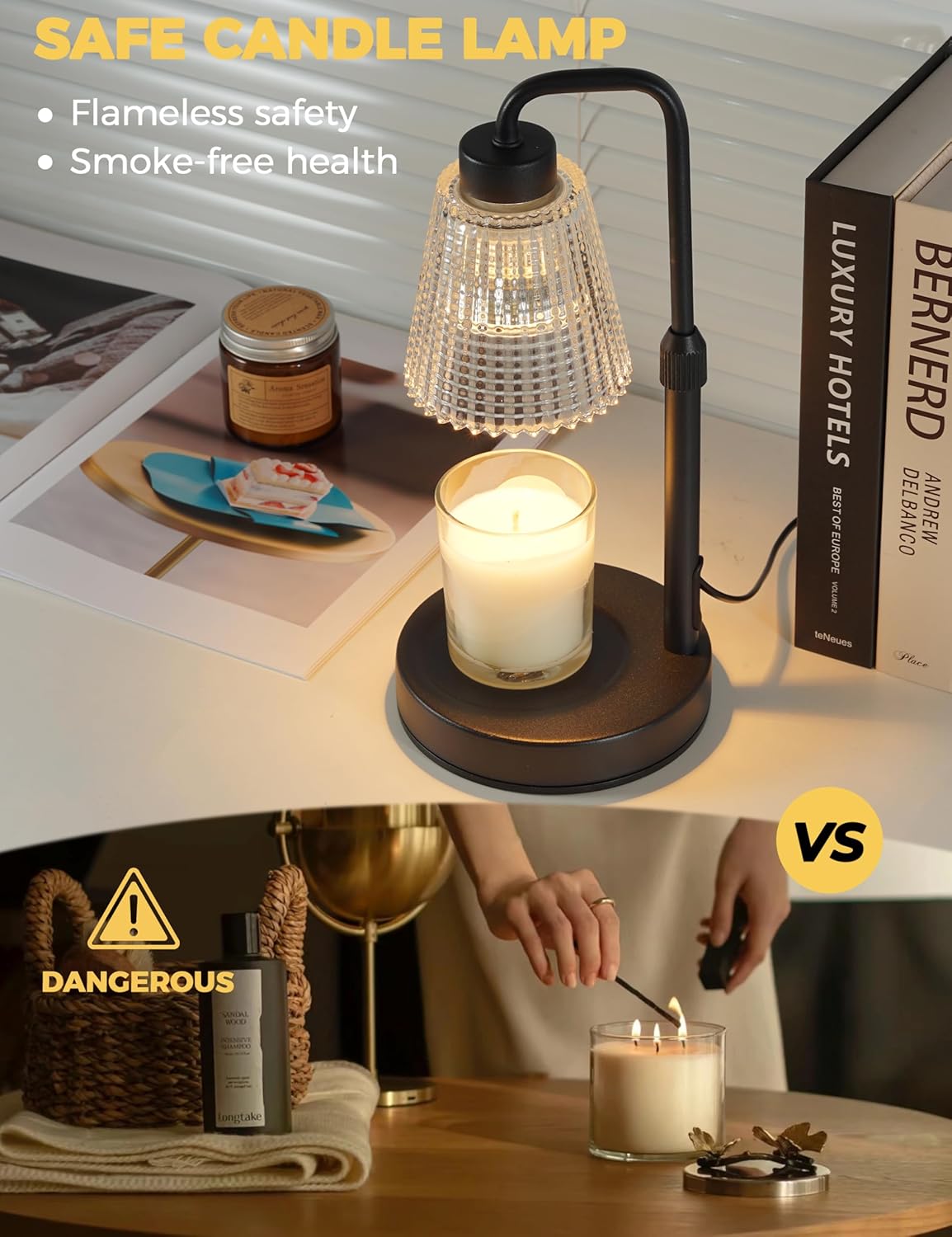 GODONLIF Candle Warmer Lamp with Timer, Birthday Gifts for Women Home Decor | 24h Cycle Timer Dimmable Wax Melt Warmer with 2 Bulbs, Fall Decor for Home Living Room Halloween Decorations Gifts for Mom - Image 2
