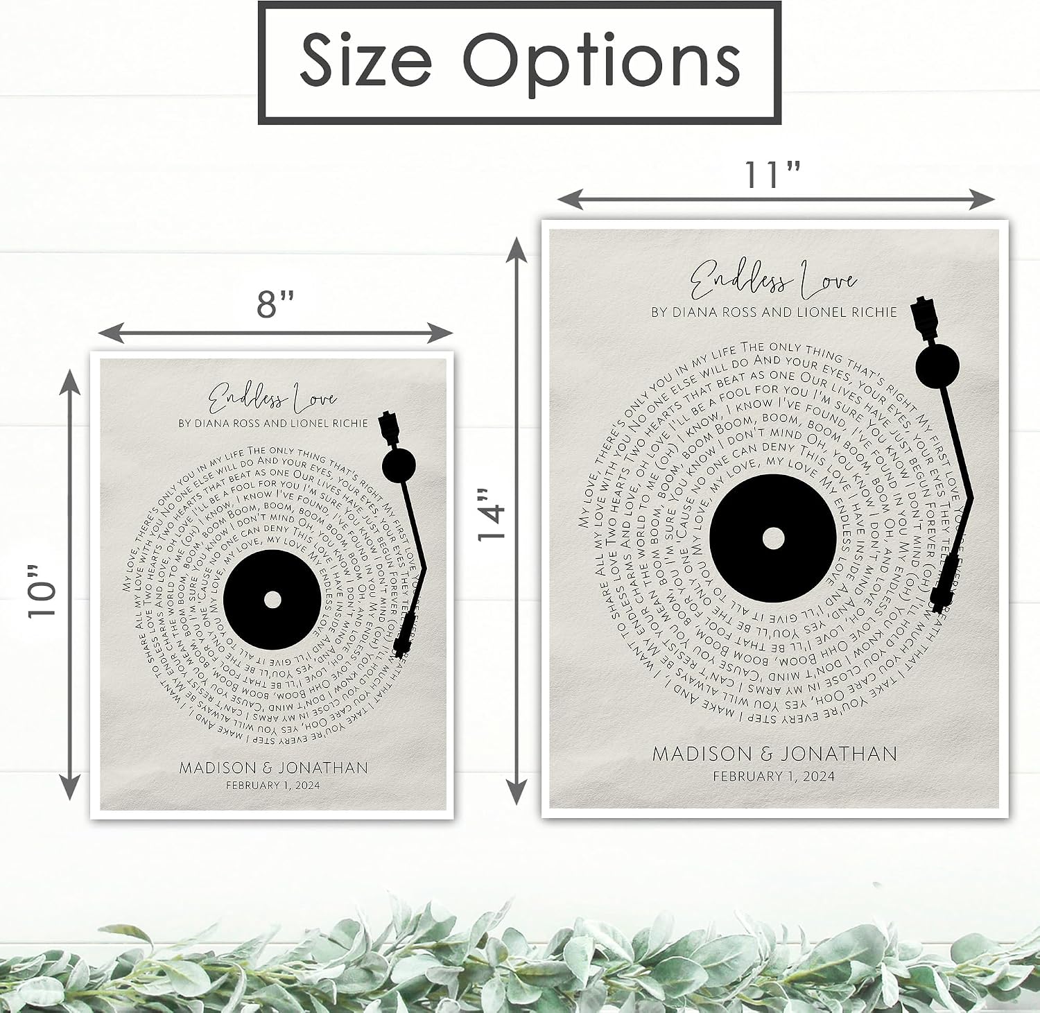DREAM BIG PRINTABLES Customizable Couples Song Lyrics Art Print | Personalized Wall Art with Your Favorite Song | Names and Date | Unique Romantic Gift for Anniversary | Wedding | or Valentine’s Day - Image 7