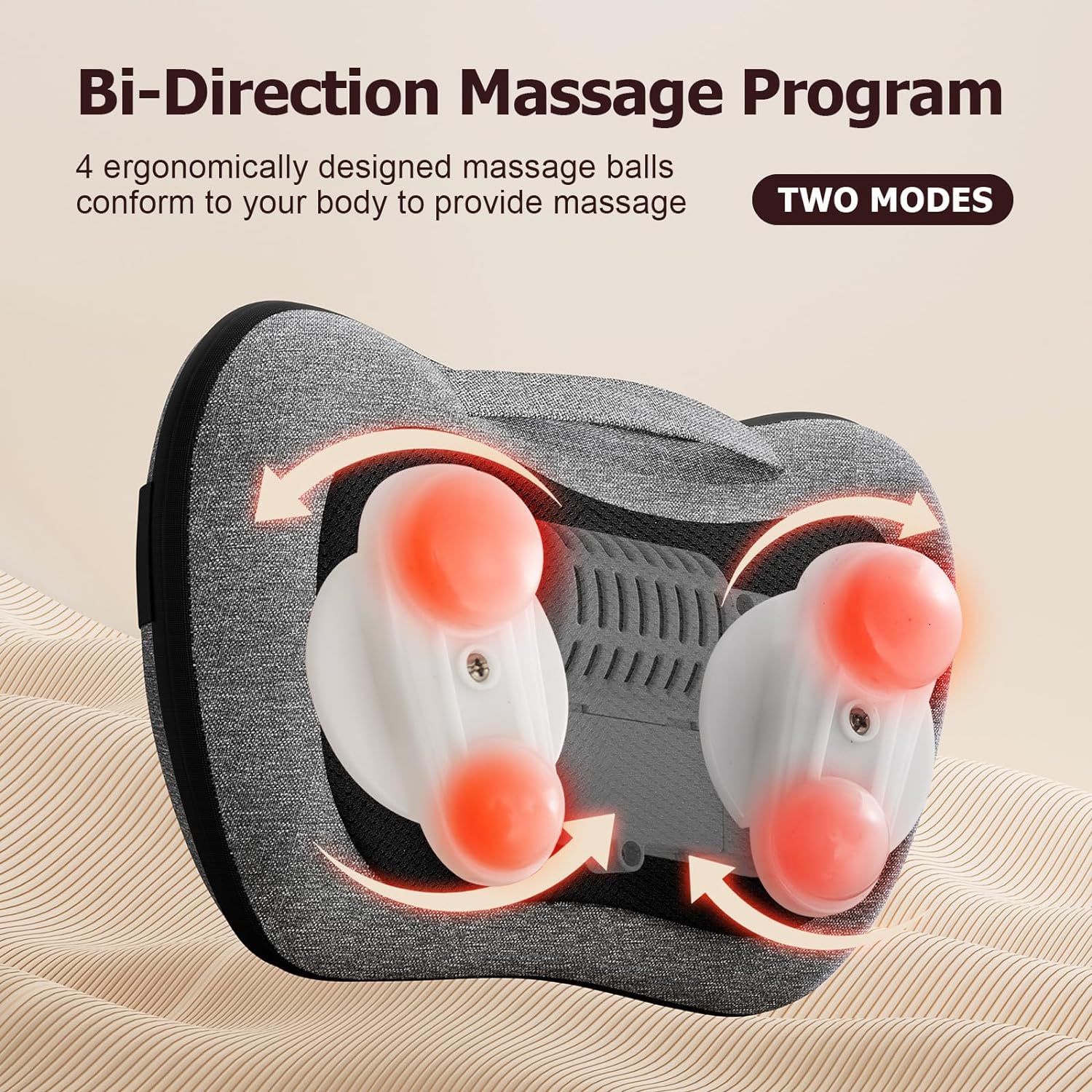 VIKTOR JURGEN Shiatsu Back Massager with Heat, Deep Tissue for Pain Relief | Electric 3D Kneading Massage Pillow for Neck, Shoulder, Back, Christmas for Men Women Dad Wife Mom Gifts (NOT Cordless) - Image 6
