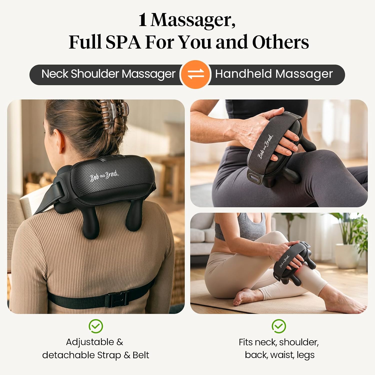 BOB AND BRAD Neck Massager with Near Infrared Heat & Red Light, Wearable Deep Tissue Kneading Shoulder Massager, iNeck Go Hands-Free Deep Pain Relief, FSA-HSA Eligible Christmas Day Gift for Women Men - Image 7