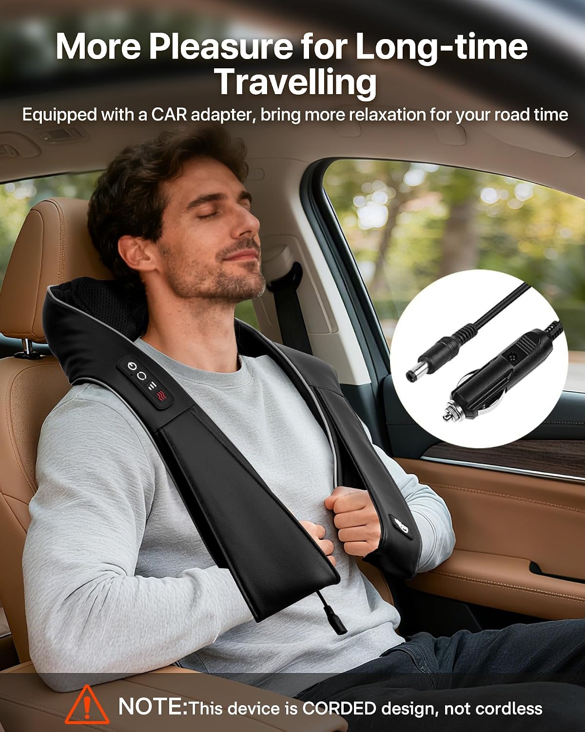 ALLJOY Shiatsu Neck and Back Massager with Heat, Deep Tissue Kneading Electric Massager for Shoulder, Lumbar, and Leg Pain Relief, Self-Care Wellness Gifts for Women Men Mom Dad | 3 Intensities with Heat up to 113°F, 15 Minute Auto Shutoff Overheat Protection and Travel Bag for Home Office and Car Use - Image 6