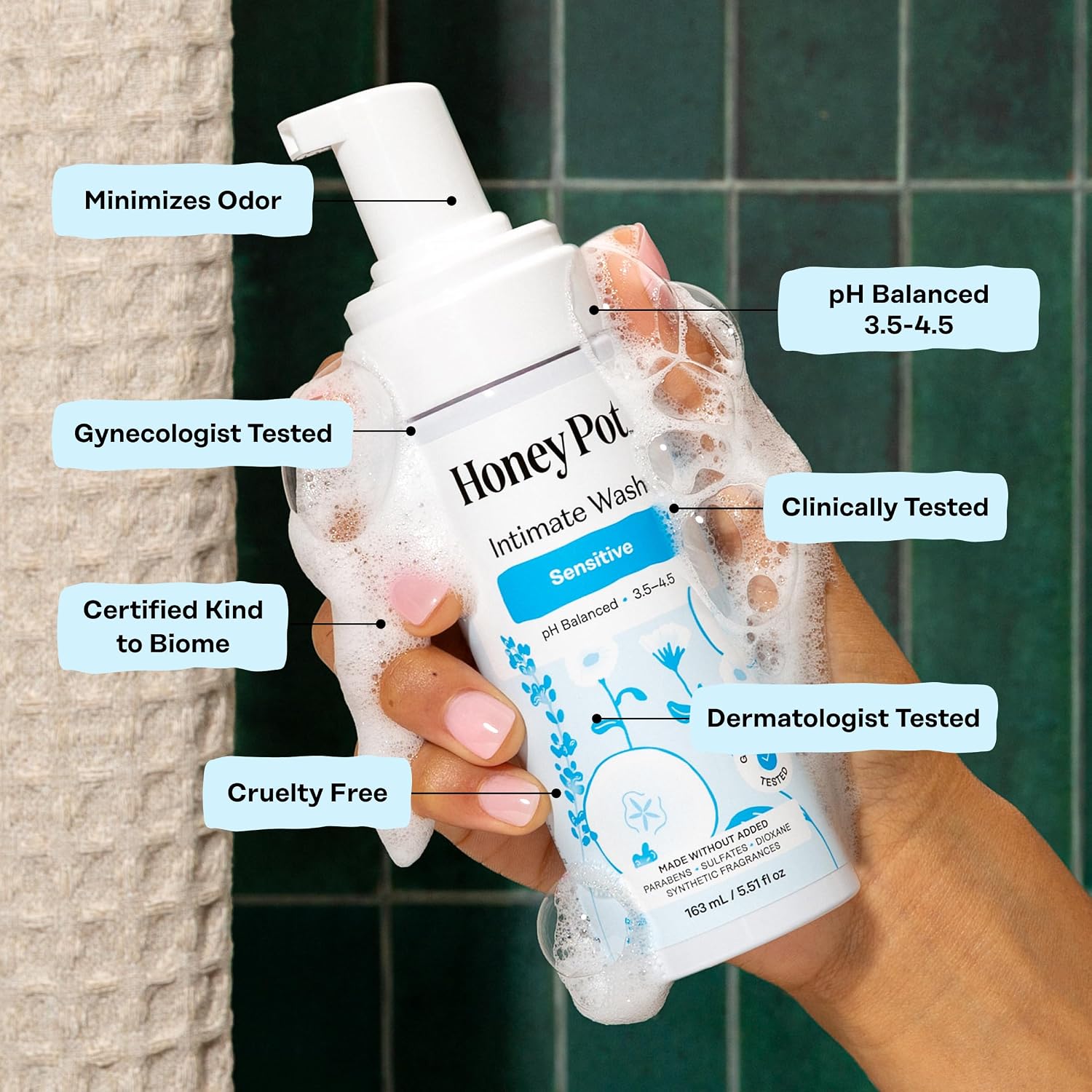 The Honey Pot Company - Feminine Wash - Sensitive - pH Balanced | Herbal Infused Plant-Based Feminine Care for Sensitive Skin - Daily Intimate Cleanser for Women - 5.51 Fl Oz - Image 5