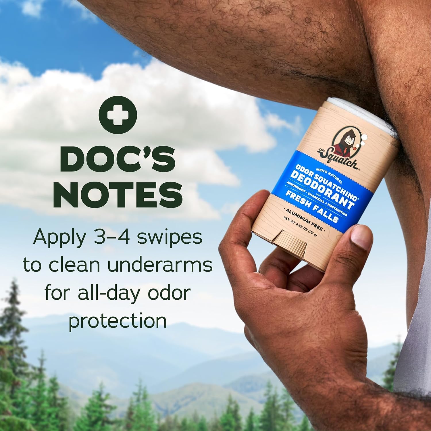Dr. Squatch Natural Men’s Deodorant – Aluminum Free Natural Deodorant Men with Charcoal & Postbiotics for 72-Hour Odor Protection – Coconut Castaway + Fresh Falls, 2.65oz Stick (2-Pack) - Image 10