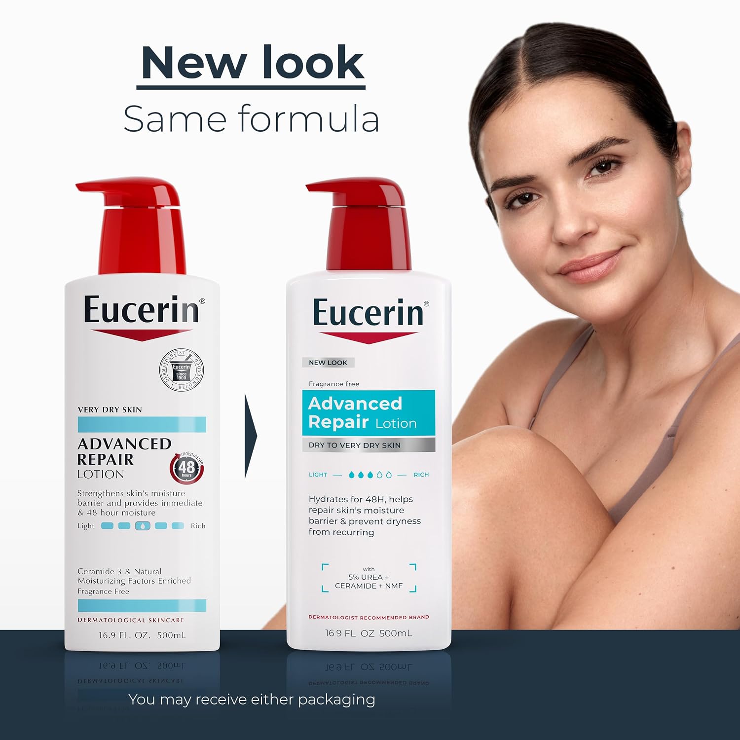 Eucerin Advanced Repair Lotion, Urea Enriched, 16.9 FL OZ - Image 2