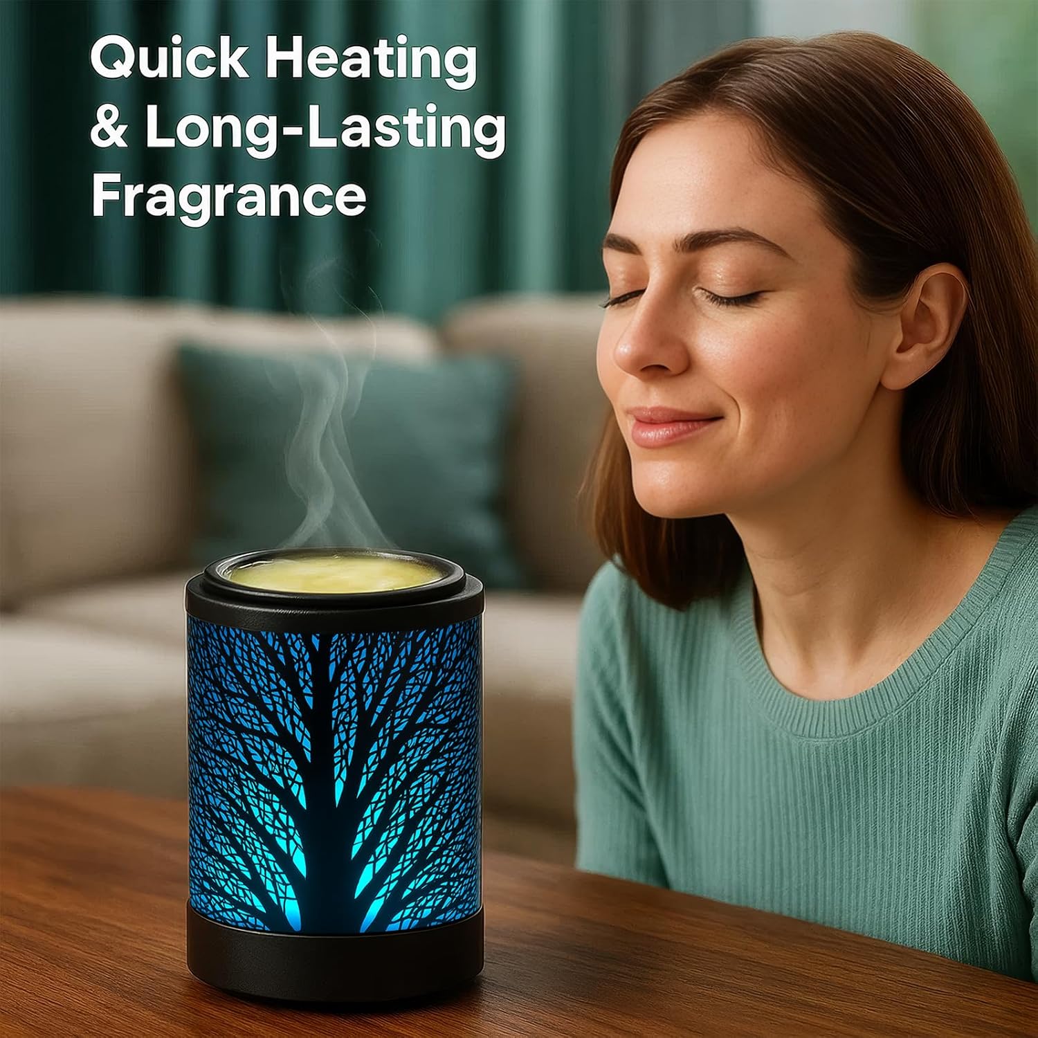 MeplLivs Wax Warmer, Wax Melt Warmer with PTC Heating Plate & 7-Color LED | Electric Fragrance Warmer with Reusable Silicone Tray for Home Decor, Gifts & Wax Melting - Image 3