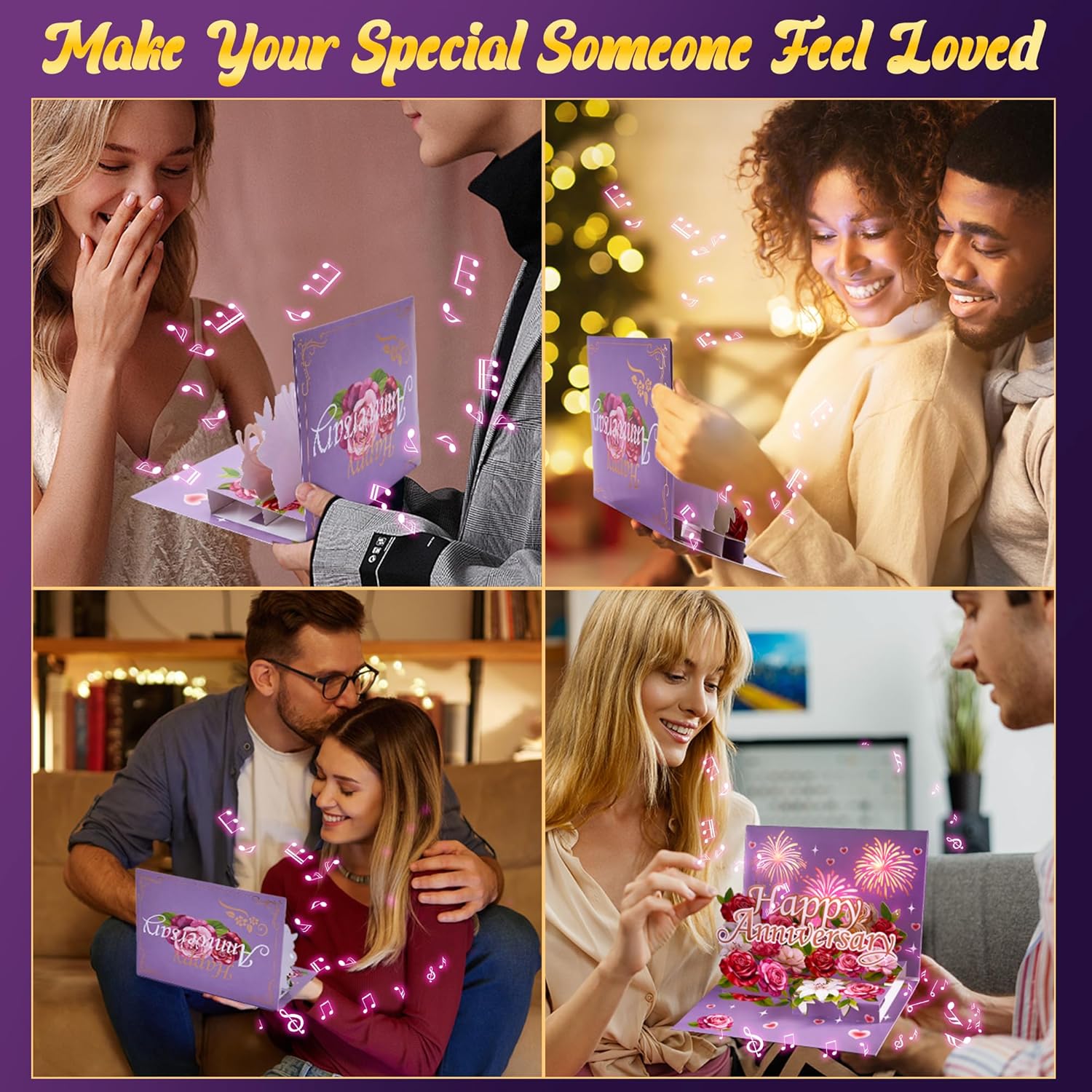 Airpark Anniversary Card, Pop Up Happy Anniversary Cards with Music & Light | 3D Wedding Anniversary Cards & Gift for Women Men Couple Parent Him Her Husband Wife Girlfriend Boyfriend - Image 6