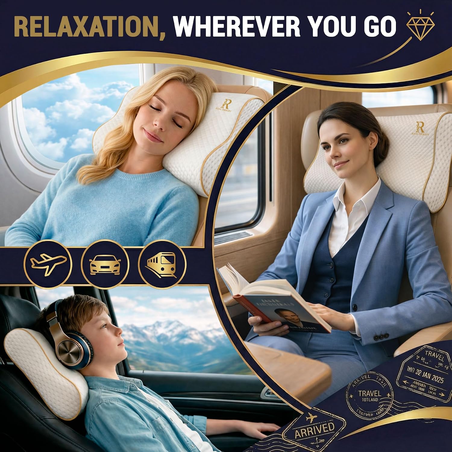 Royal Therapy Travel Memory Foam Cervical Pillow – Contour Pillow for Neck and Shoulder Pain - Image 7