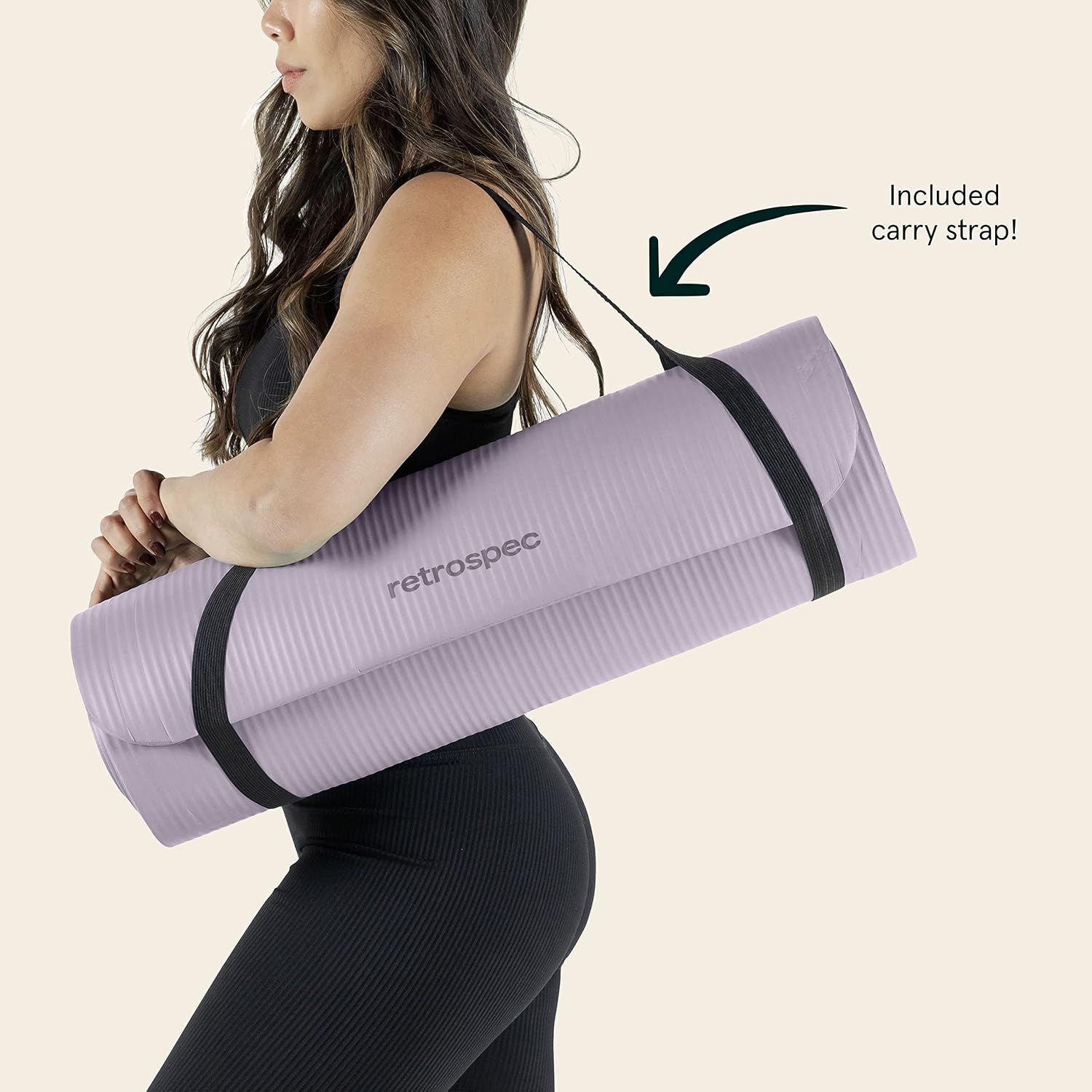 Retrospec Solana Yoga Mat 1" Thick w/Nylon Strap for Men & Women - Non Slip Exercise Mat for Home Yoga, Pilates, Stretching, Floor & Fitness Workouts - Image 7