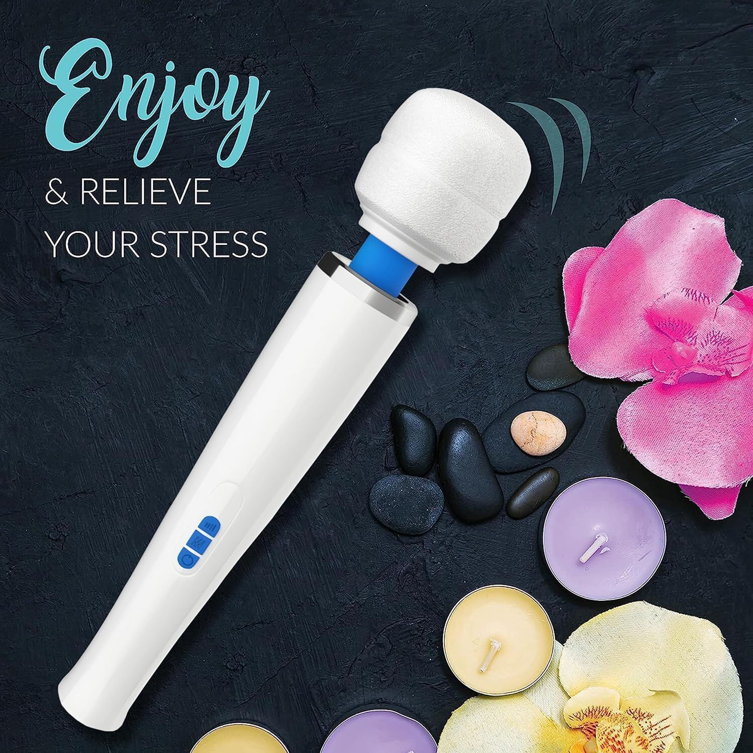 Therapeutic Cordless Massager - Powerful Massage Tool Handheld 8 Speeds 20 Patterns - Rechargeable Hand Massagers for Sore Muscles - Hand Held Massage Tool for Neck & Back - Image 5