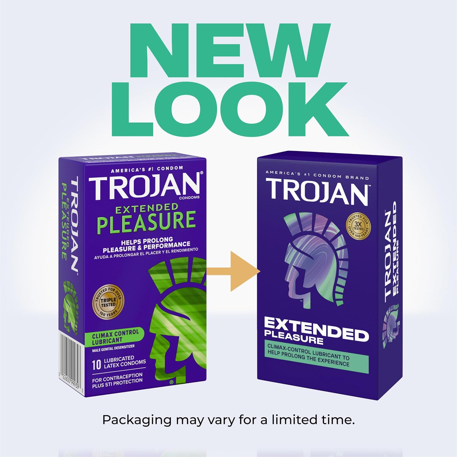 Trojan Extended Pleasure Lubricated Latex Condoms for Men, 12 Count | Climax-Control Lubricant with Benzocaine, Premium Latex, Help Reduce Risk of Pregnancy, Help Reduce Risk of STIs - Image 2