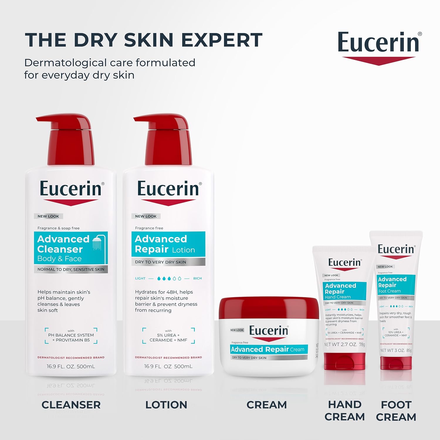 Eucerin Advanced Repair Lotion, Urea Enriched, 16.9 FL OZ - Image 13