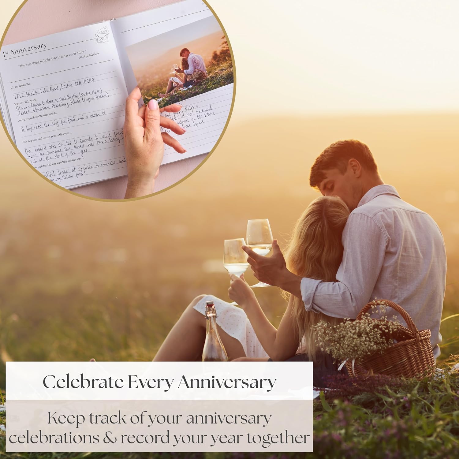 Couples Anniversary Journal – 1st to 75th Year Scrapbook & Keepsake Album | Paper Gift for Husband or Wife | Relationship Memory Book (Grey) - Image 2