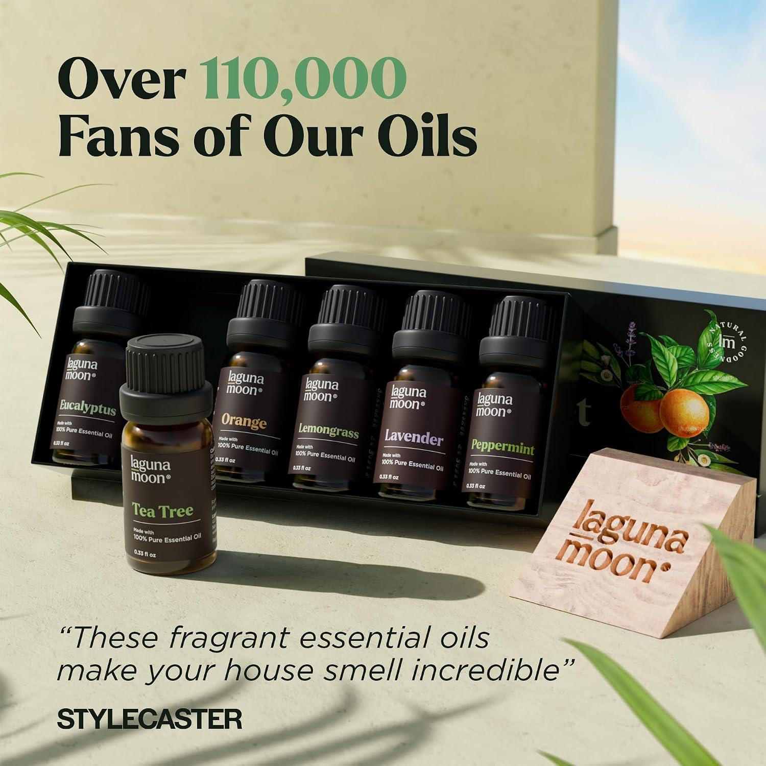 Lagunamoon Essential Oils Aromatherapy Set - 6 Oils for Diffusers, Home Care, Candle Making Scents, Fragrance, Humidifiers, Gifts - Peppermint, Tea Tree, Lavender, Eucalyptus, Orange (10mL) - Image 8