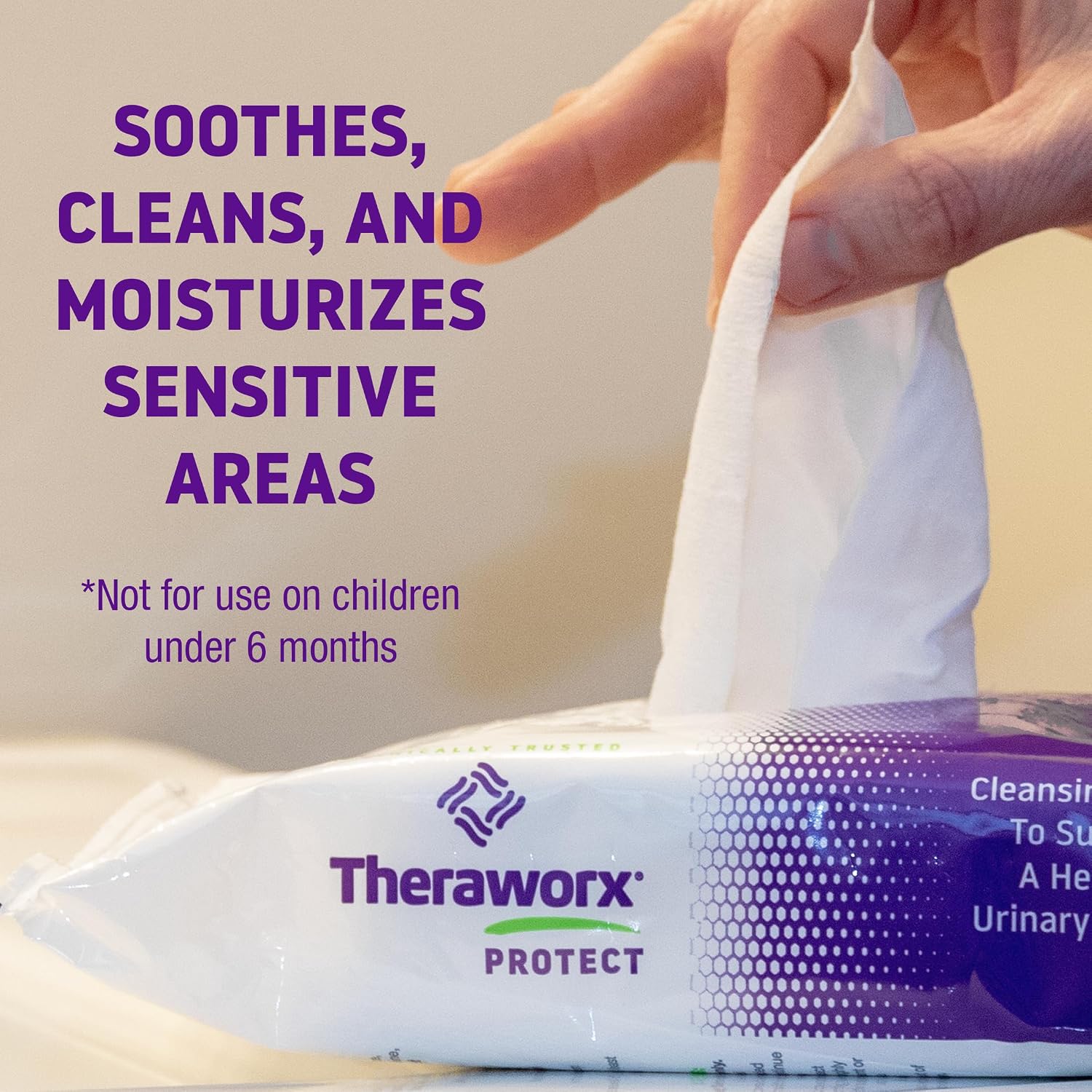 Theraworx Protect Cleansing Wipes - 60 Count (1 pack) | Clinically Trusted, daily cleansing to support a healthy urinary system. Soothes, cleans, and moisturizes sensitive areas. - Image 4