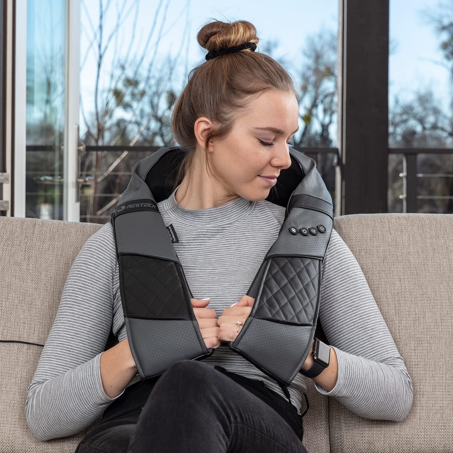 Massagers for Neck and Back with Heat - Deep Tissue 3D Kneading Pillow, Electric Shiatsu Shoulder Massage, Foot, Legs,Body - Relieve Muscle Pain - Office, Home & Car - Image 5